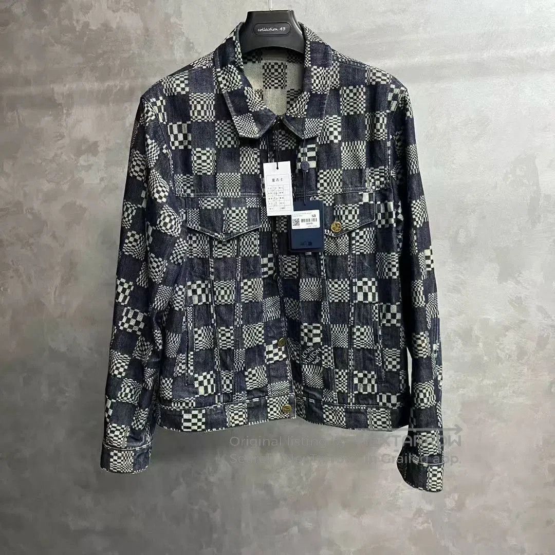 Louis Vuitton black checkered long sleeve denim jacket. Size US L / EU 52-54 / 3 - 1 Thumbnail
