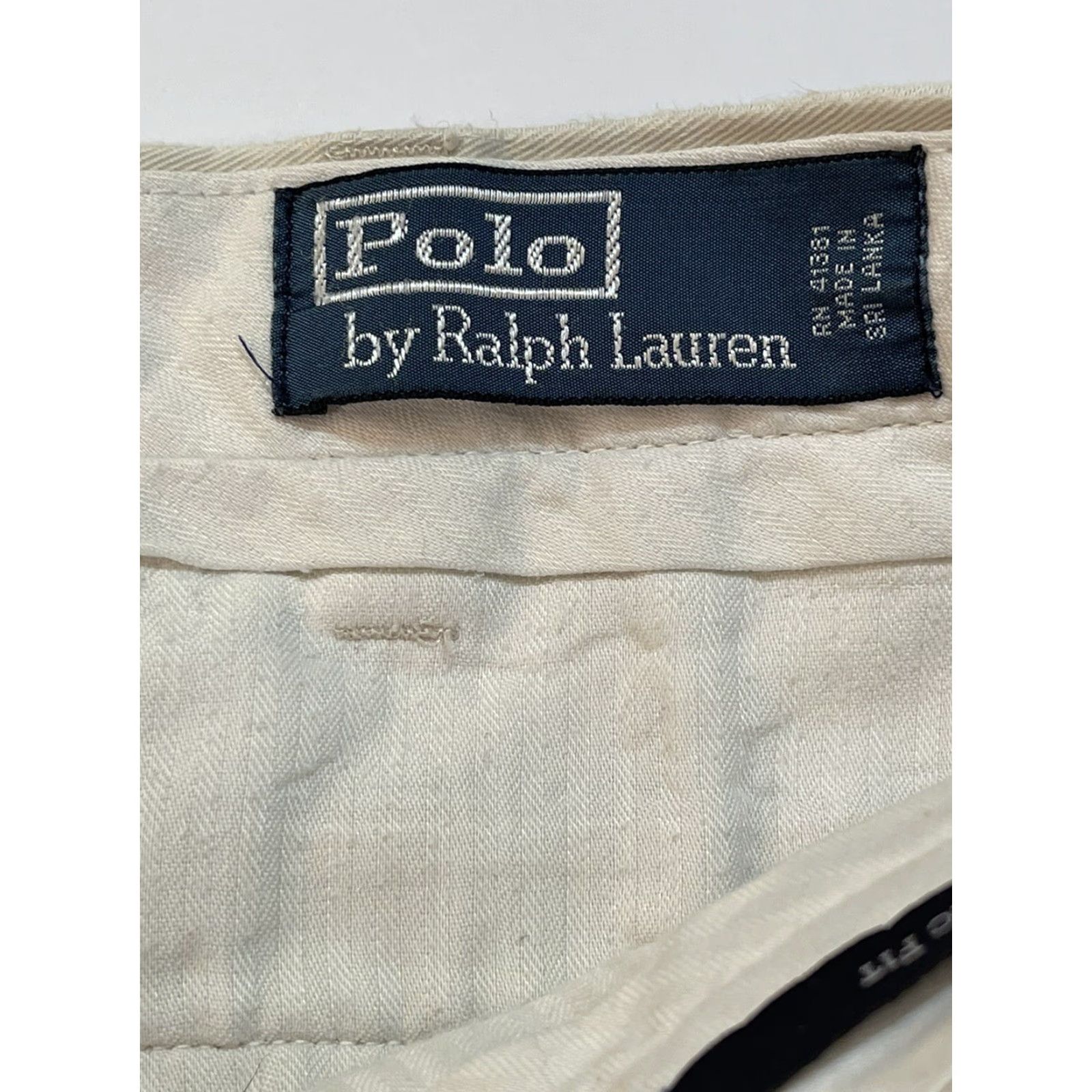 Polo Ralph Lauren VINTAGE Polo Ralph Lauren Pants Men 36 x 30 Chino Beige 90s Straight Flat Front Regular Comfort Logo Pants Size US M / EU 48-50 / 2 - 2 Thumbnail