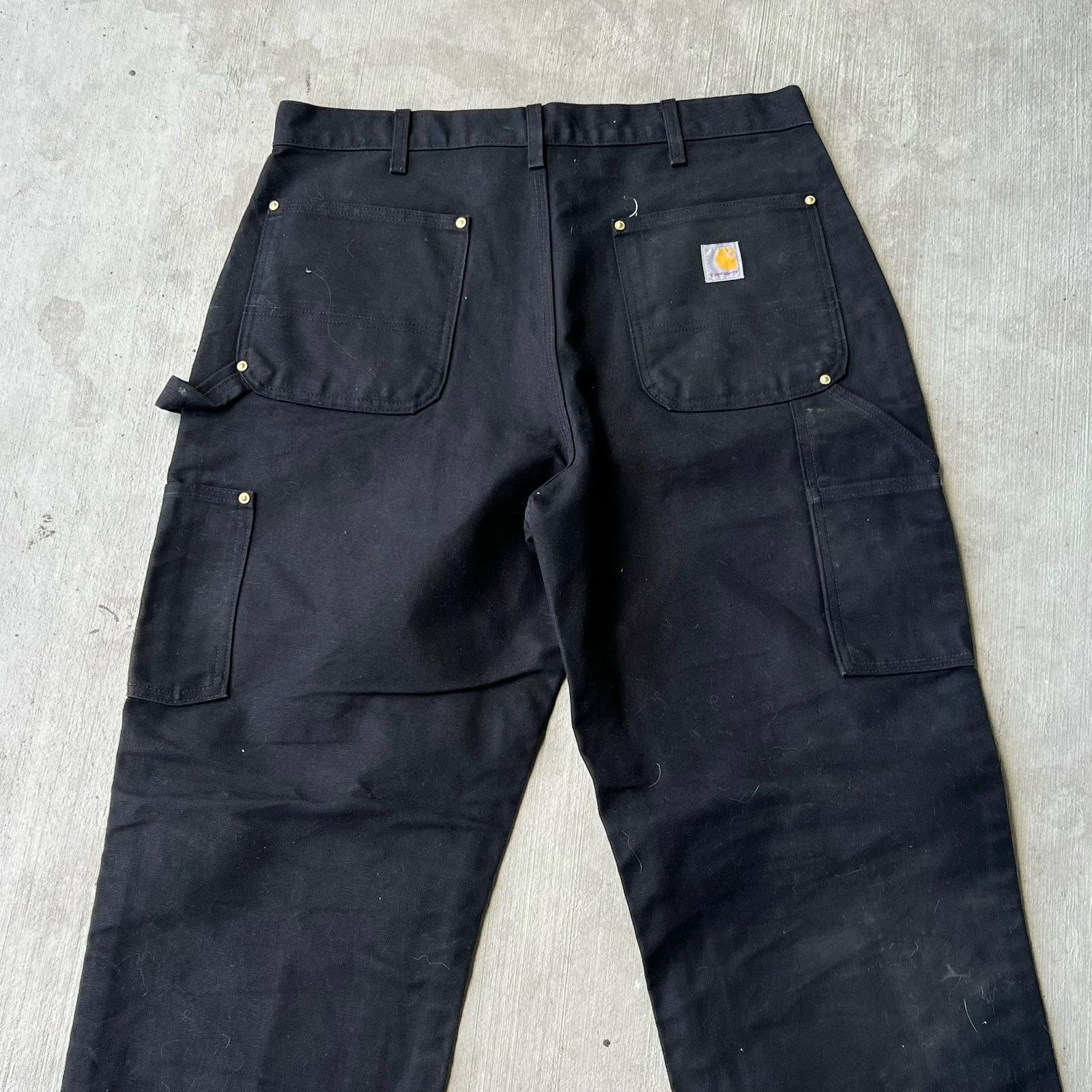 Carhartt × Vintage Carhartt faded black double knee work wear carpenter pants Size US 35 - 6 Thumbnail