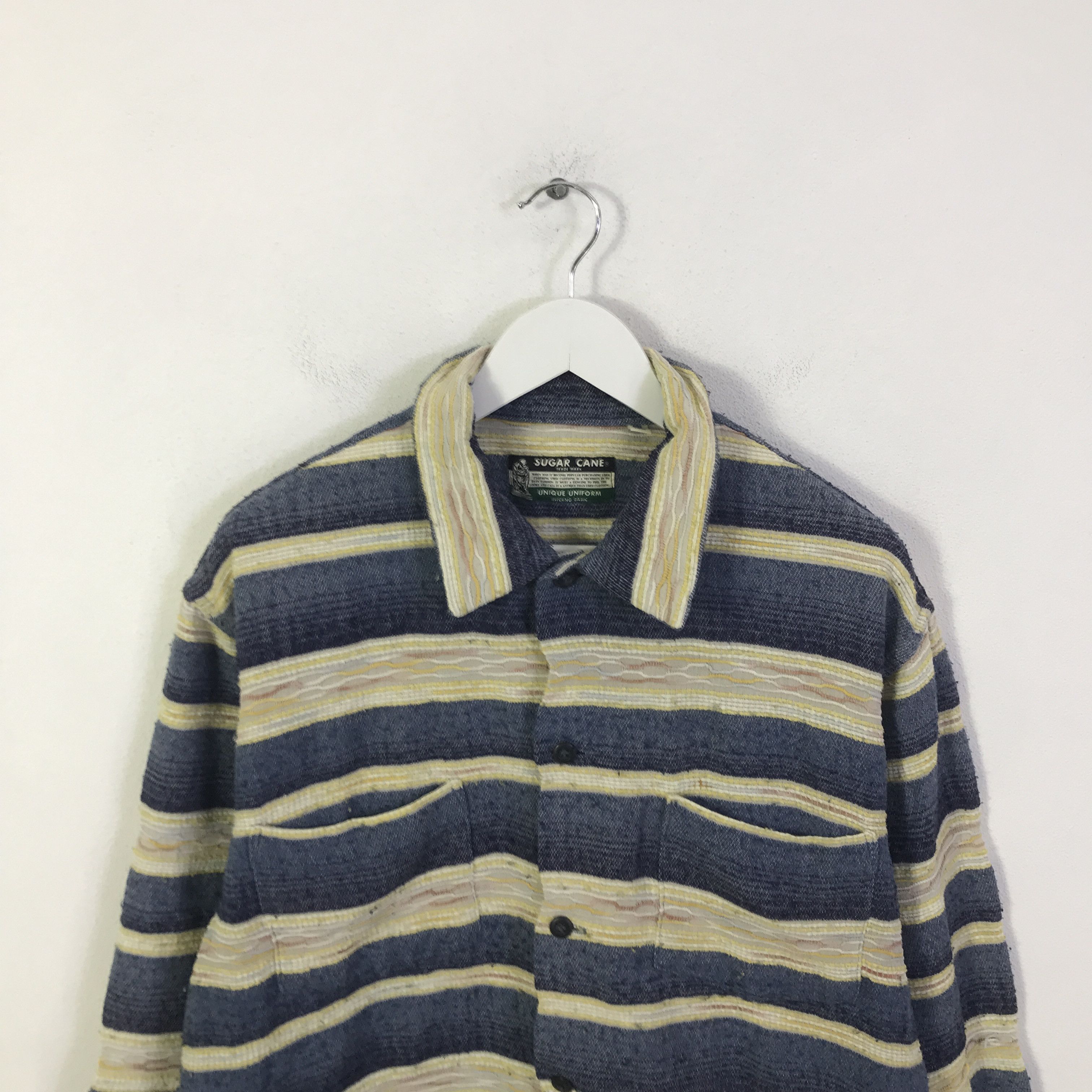 Sugar Cane Sugar Cane Stiped Button Japan jacket K100B14 Size US L / EU 52-54 / 3 - 2 Thumbnail
