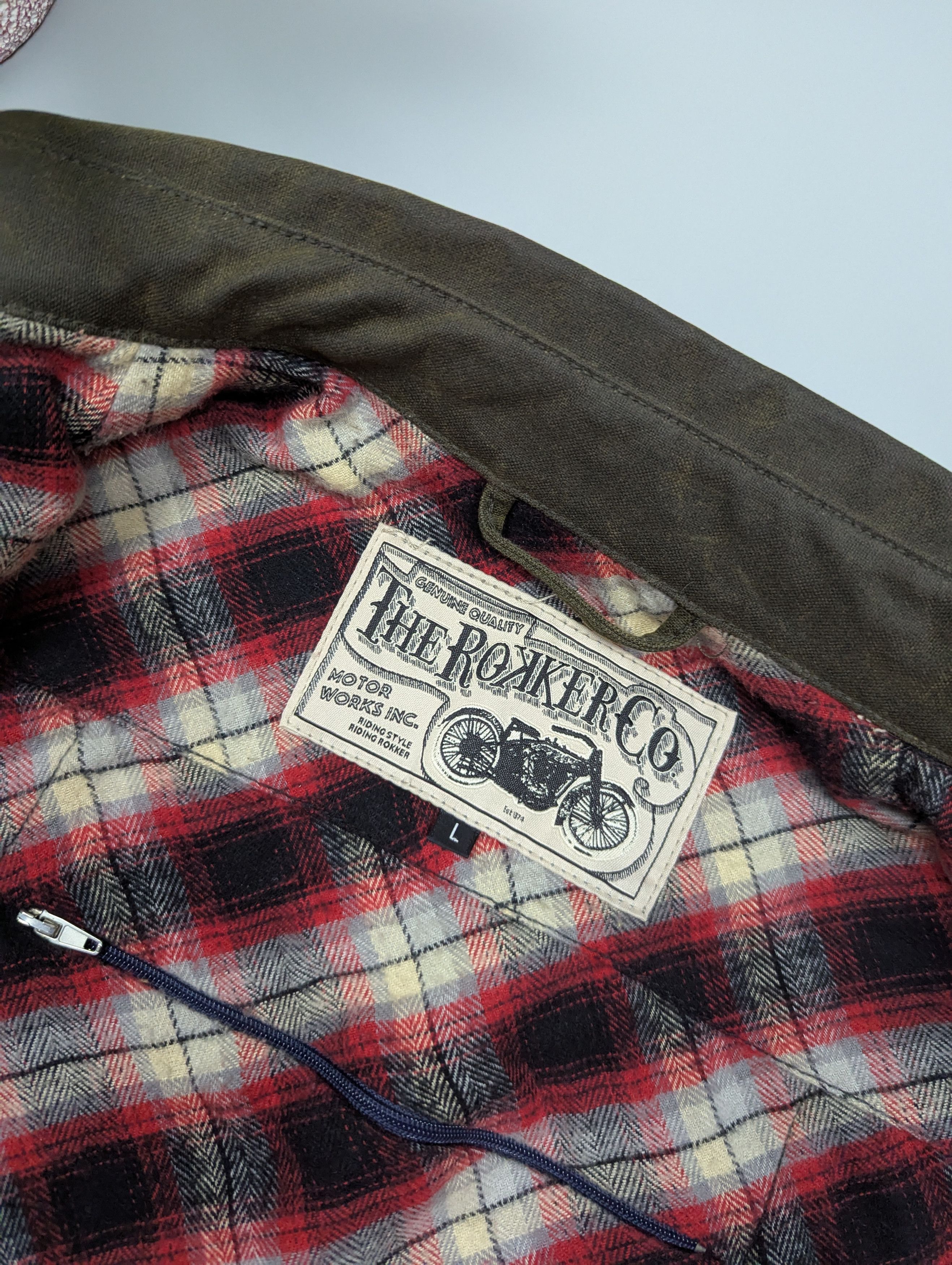 THE ROKKER COMPANY ROKKER Brown Waxed Moto Jacket M/L Waterproof Biker Size US L / EU 52-54 / 3 - 9 Thumbnail