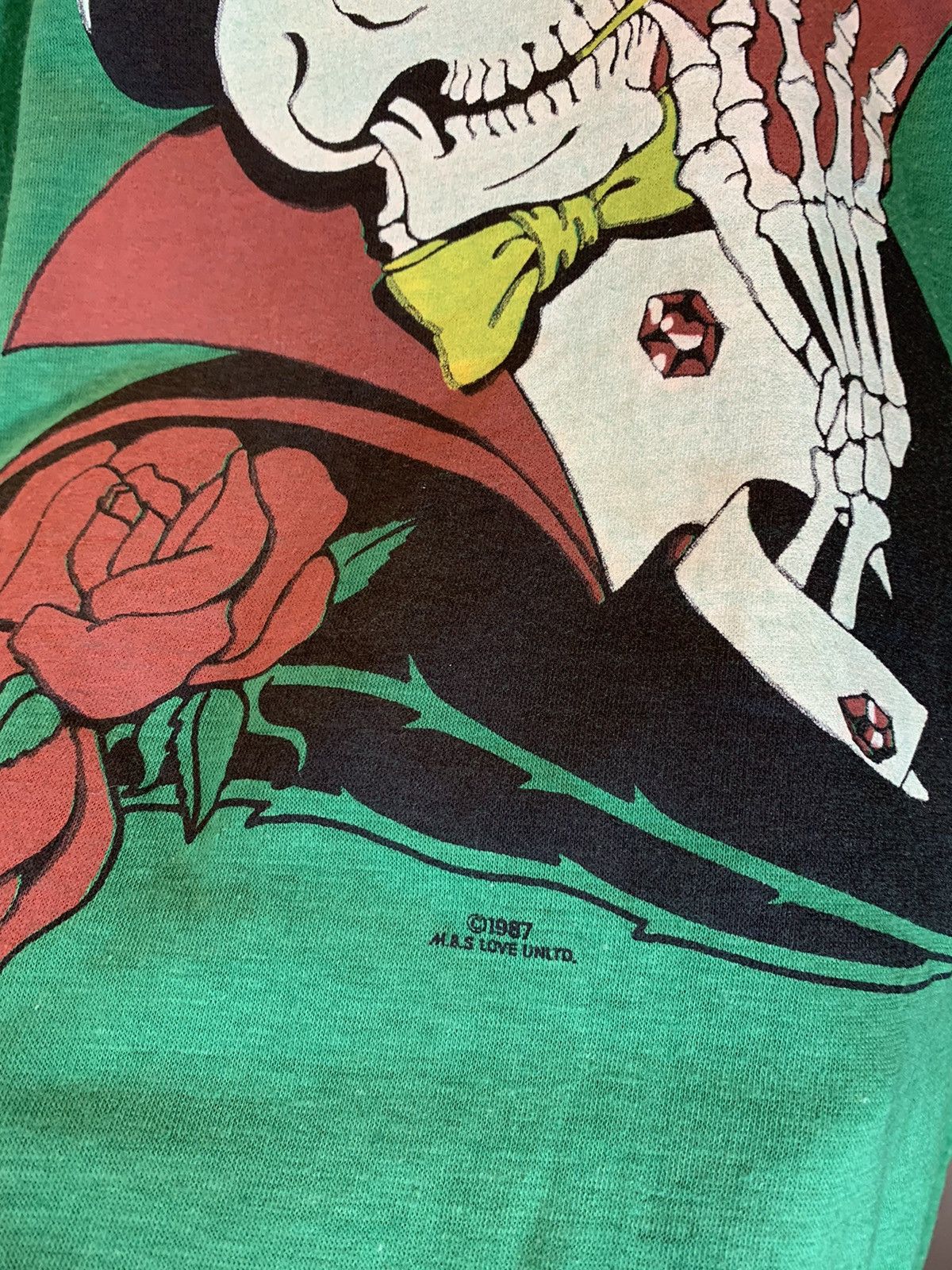 Vintage *RARE* Vintage 80’s Gentleman Death Skeleton Smoking T-Shirt Size US L / EU 52-54 / 3 - 3 Thumbnail