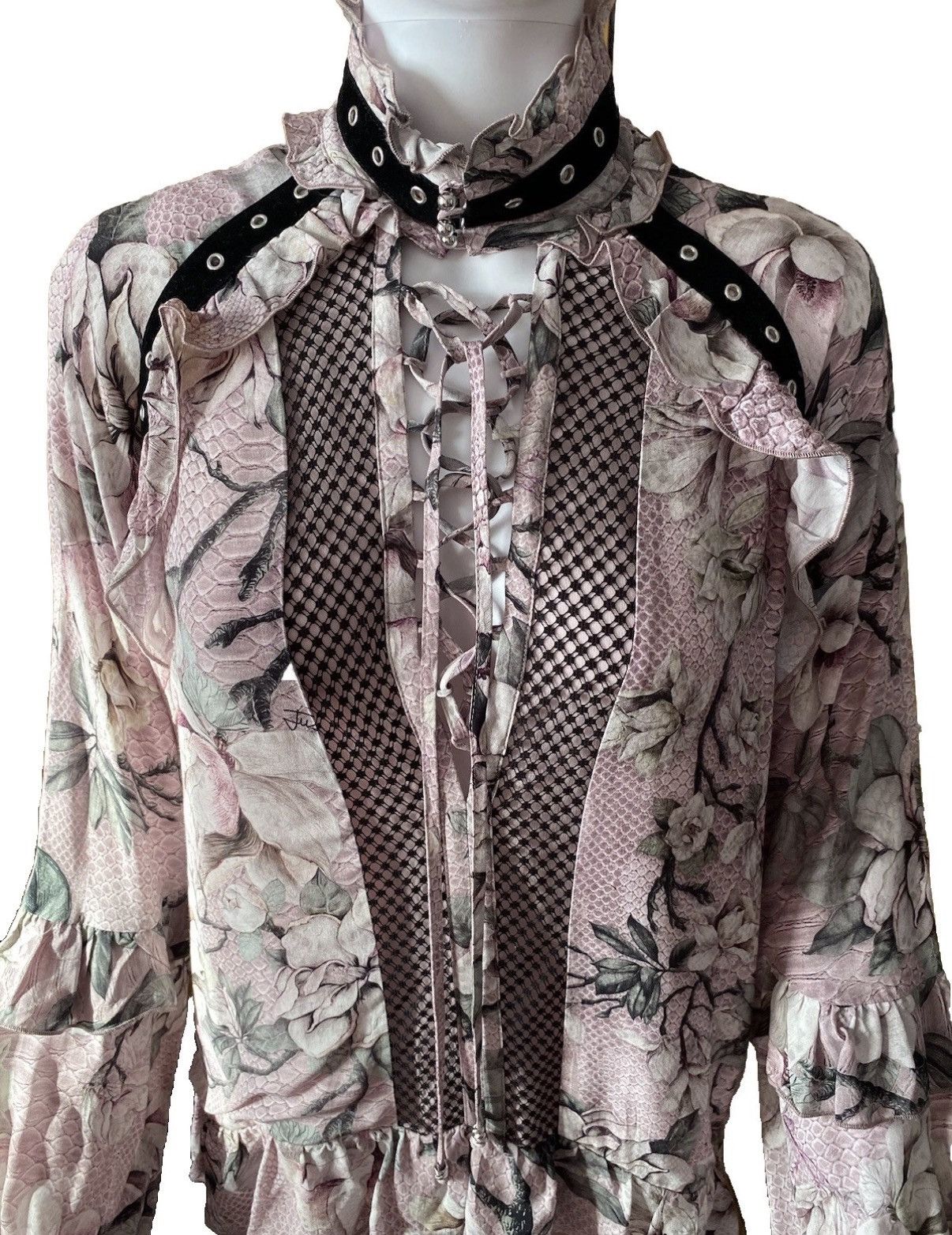 Just Cavalli Just Cavalli Resort/2018 Floral Long Sleeve Dress 40IT Size S / US 4 / IT 40 - 3 Thumbnail