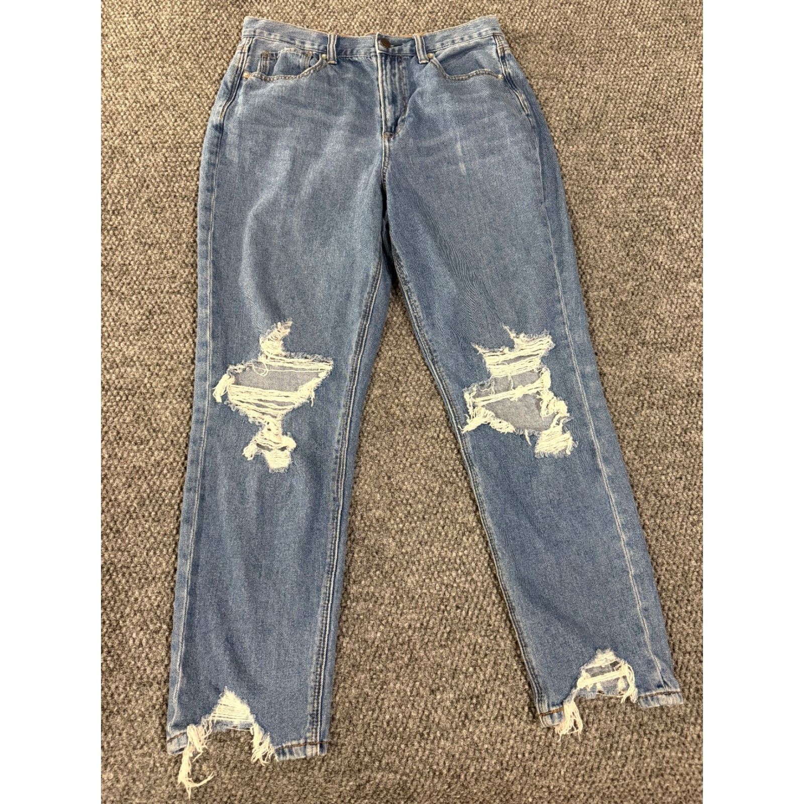 American Eagle Outfitters American Eagle Outfitters Jeans Womens 8 Mom Blue Light Wash Distressed Denim Pants 90s Vintage N/A Size 30" / US 8 / IT 44 - 2 Thumbnail