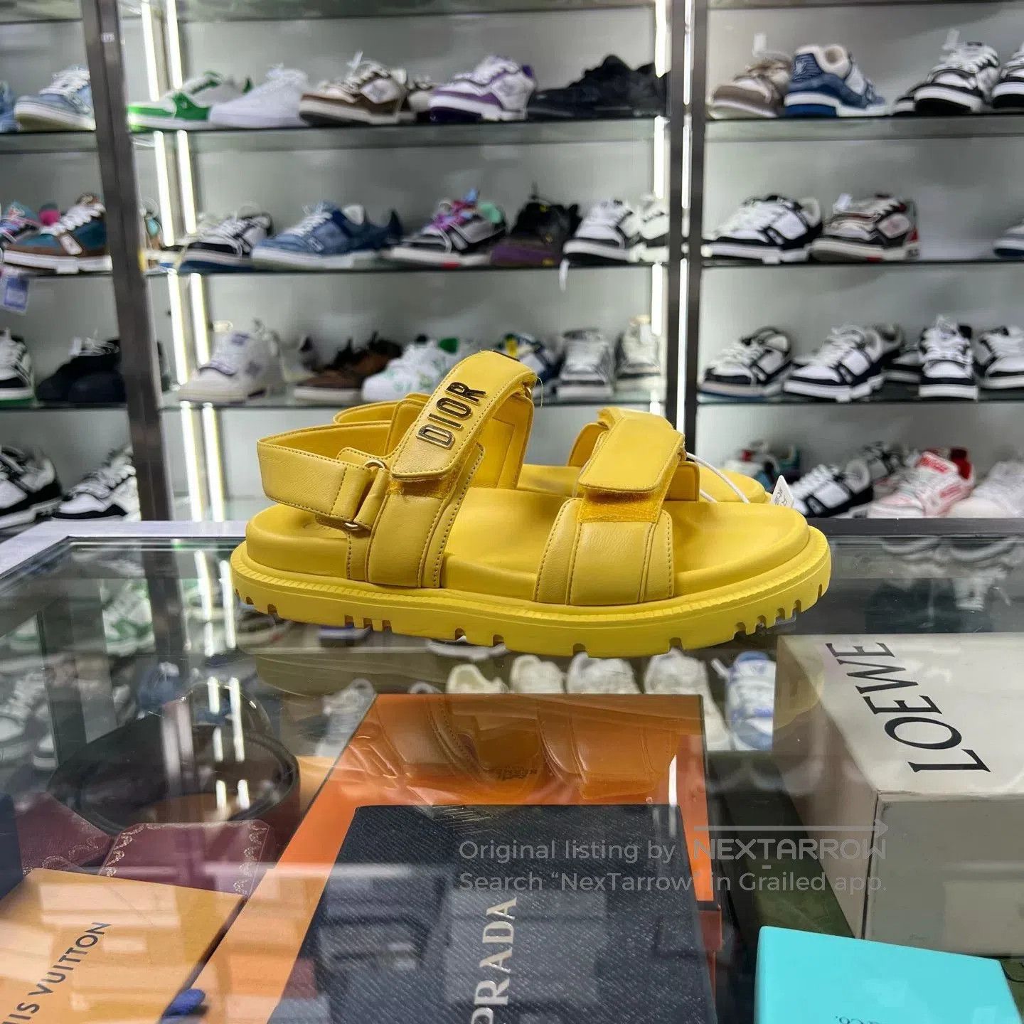 Dior dior yellow leather magic tape sandals. Size US 8 / IT 38 - 2 Thumbnail