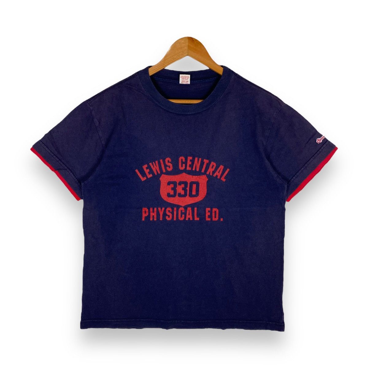 image of Cheswick By Sugar Cane Lewis Central Physical Ed Tee in Navy, Men's (Size Medium)