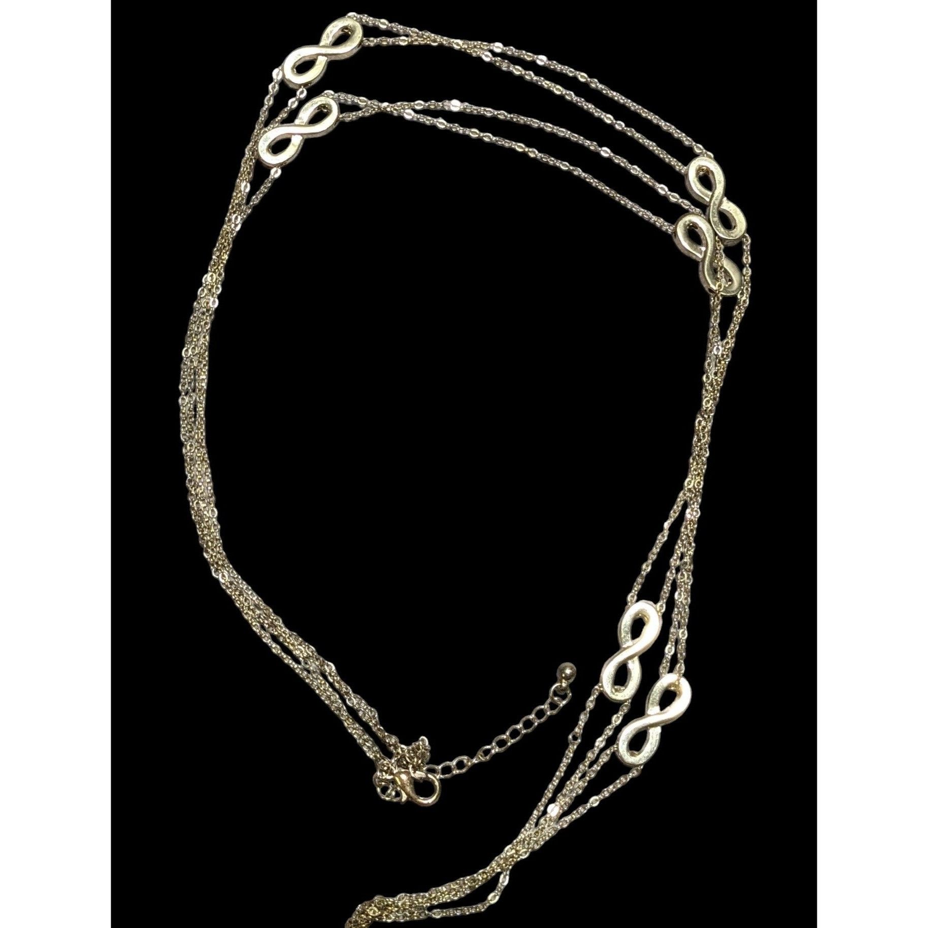Other Gold Multi-Strand Long Necklace With Infinity Symbol Accents Size ONE SIZE - 1 Thumbnail