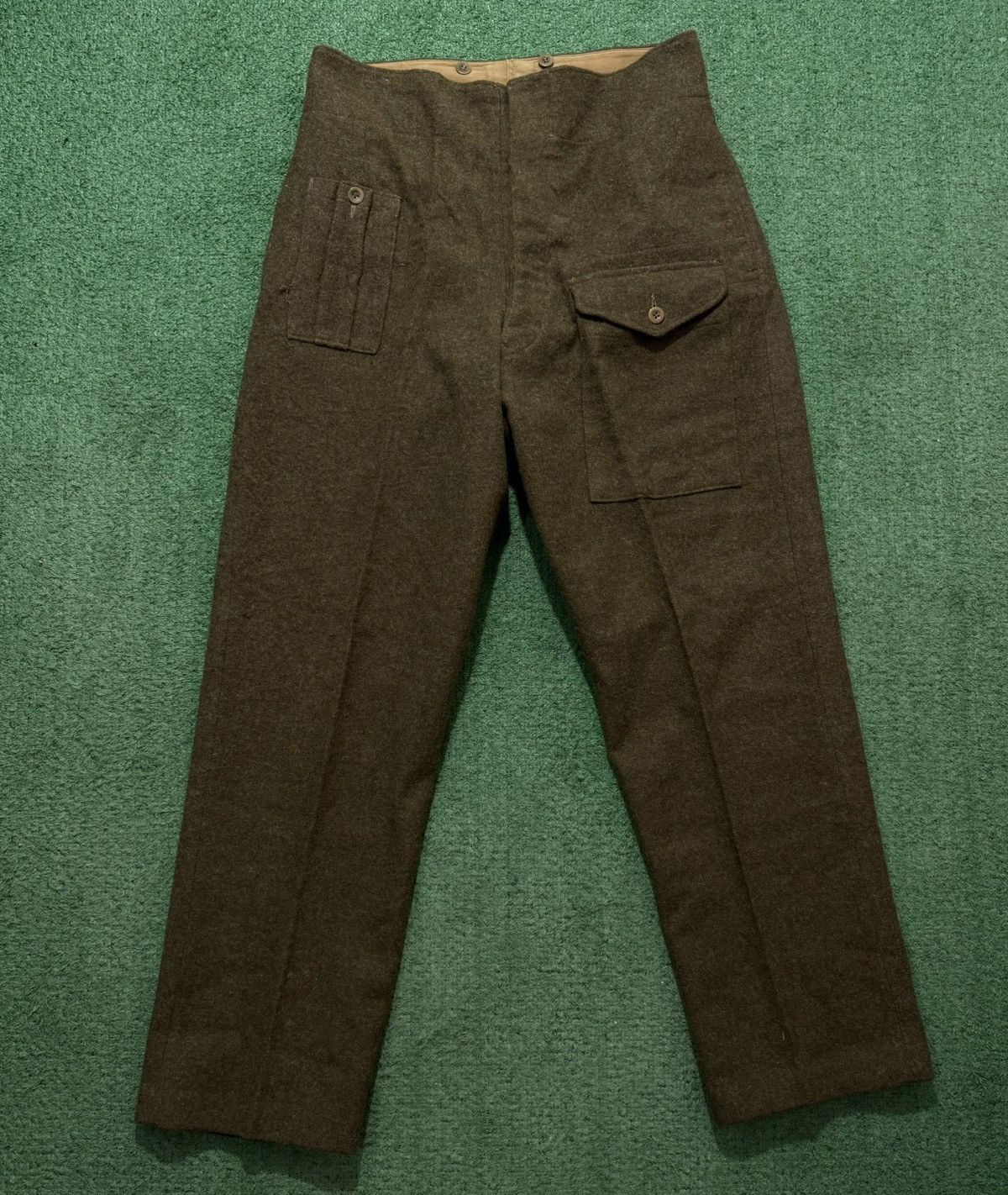 Vintage British Army Military Wool Pants 1946 Vintage Rare Tweed Size US 38 / EU 54 - 1 Thumbnail