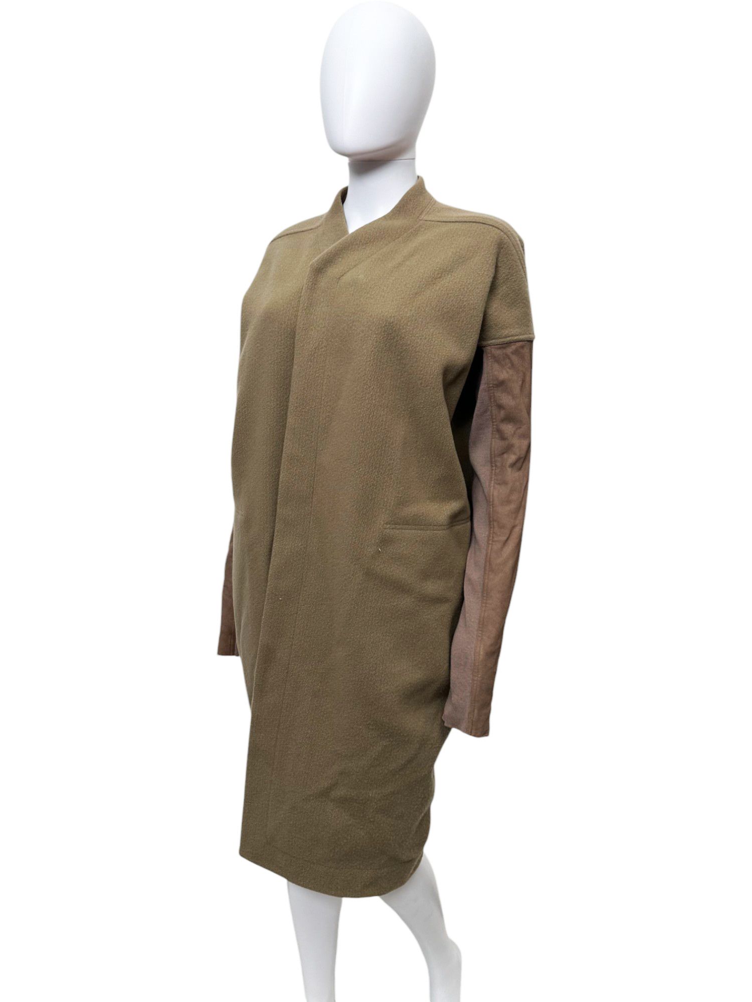 Rick Owens S/S 2015 "FAUN" Brown Wool and Suede Coat Size M / US 6-8 / IT 42-44 - 2 Thumbnail