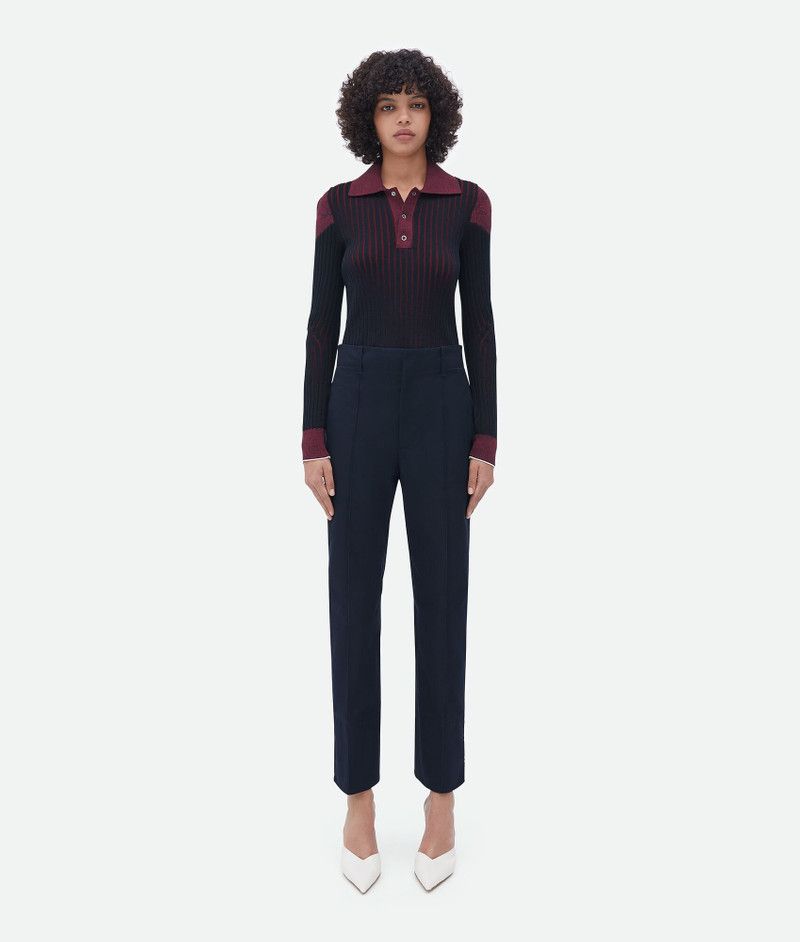 Bottega Veneta slim leg cotton twill pants midnight blue Size 27" / US 4 / IT 40 - 1 Thumbnail