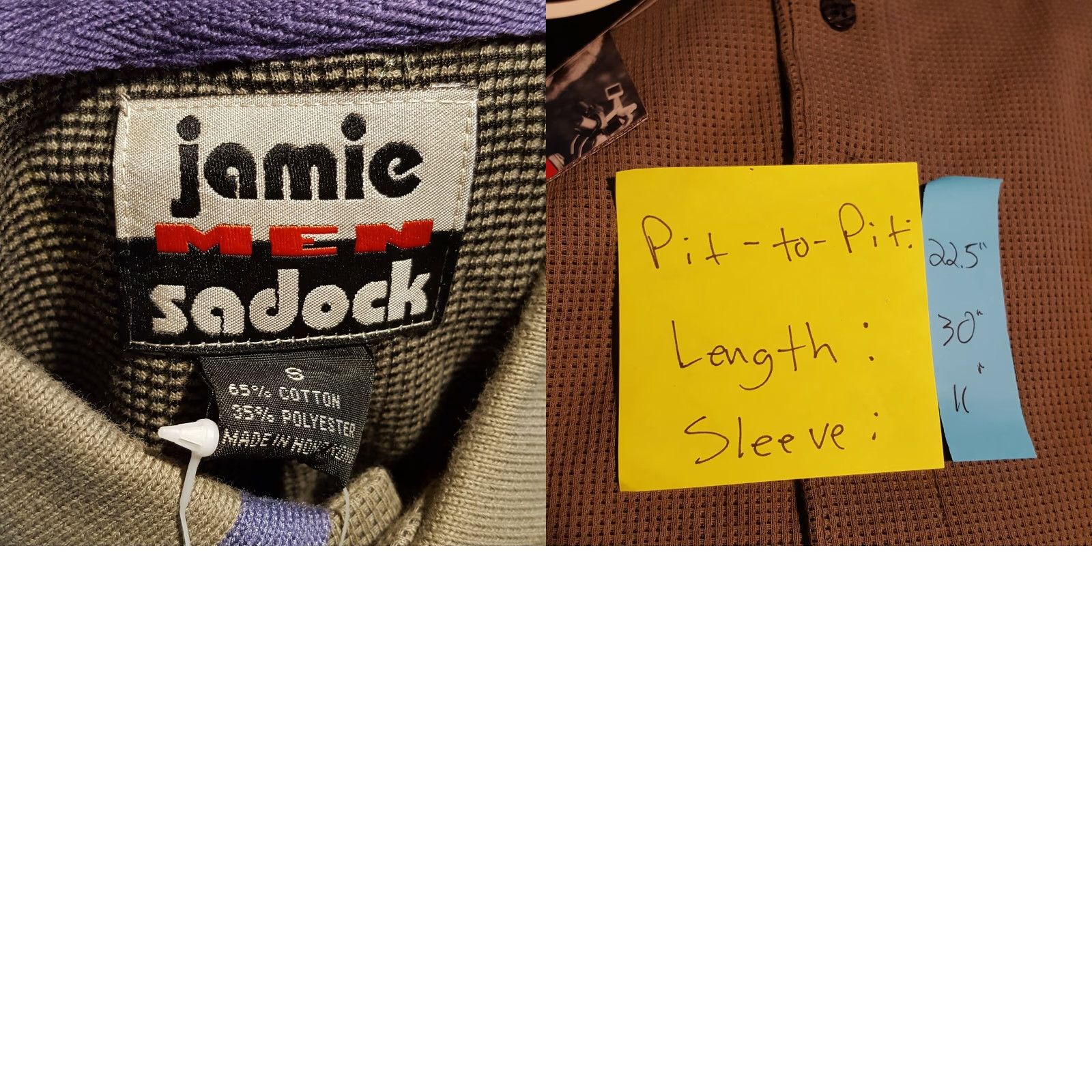 Vintage VINTAGE Jamie Sadock Golf Polo Shirt Short Sleeve Collared Button Shirt Men Medium Gray 90s Casual Sports Geometric Knit Cotton Size US M / EU 48-50 / 2 - 8 Thumbnail