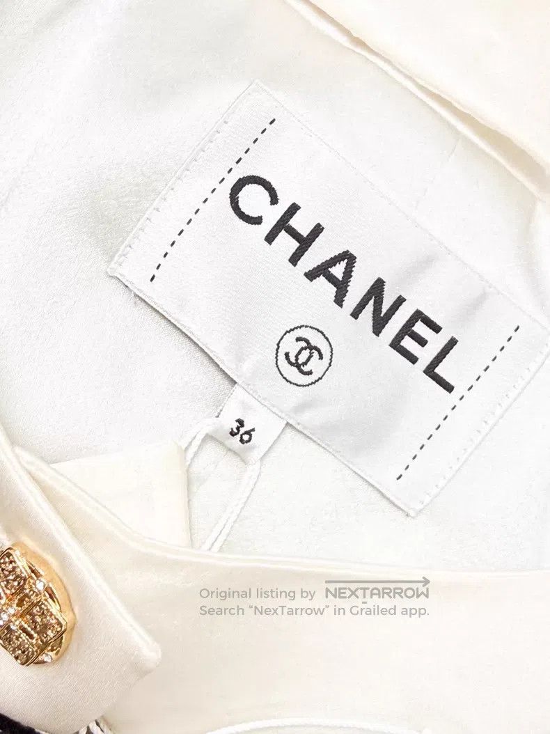 Chanel Chanel Long-sleeved coat with white tassels Size XS / US 0-2 / IT 36-38 - 5 Thumbnail