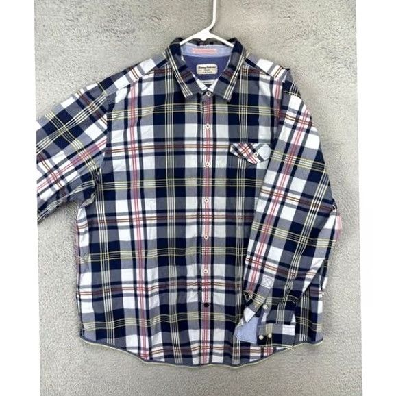 Tommy Bahama Tommy Bahama Shirt Men 2XL Blue Tartan Plaid Island Crafted Button Up Size US XXL / EU 58 / 5 - 3 Thumbnail
