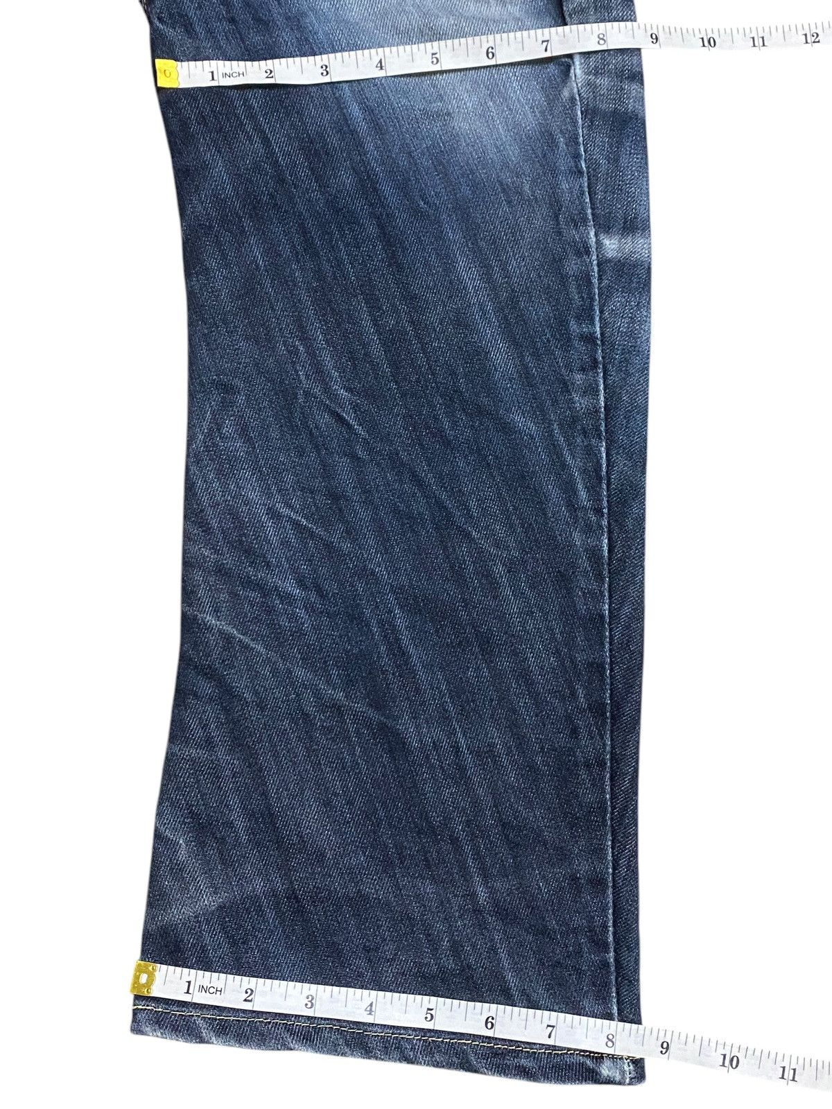 Edwin Vintage Edwin 503 Blue Wash Distressed Twist Leg Loose Jeans Size US 31 - 15 Thumbnail
