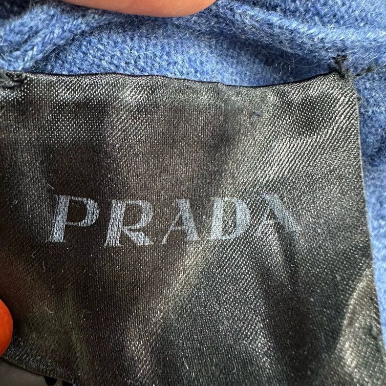 Prada PRADA Blue Wool Sweater with Elbow Patches-2506 Size US L / EU 52-54 / 3 - 3 Thumbnail