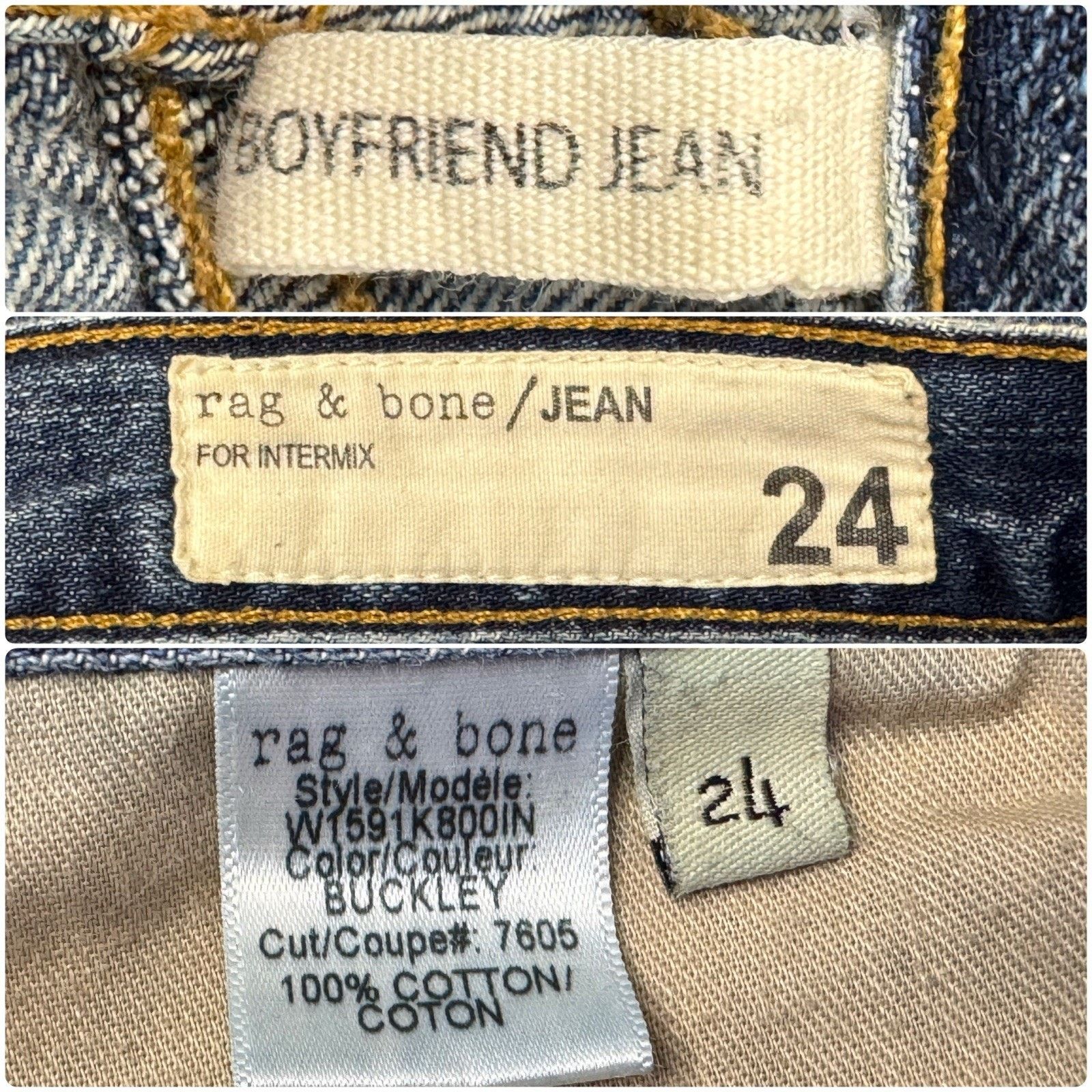 Rag & Bone RAG & BONE For Intermix Boyfriend Jeans Buckley Blue Sz 24 Size 24" / US 00 / IT 34 - 9 Thumbnail