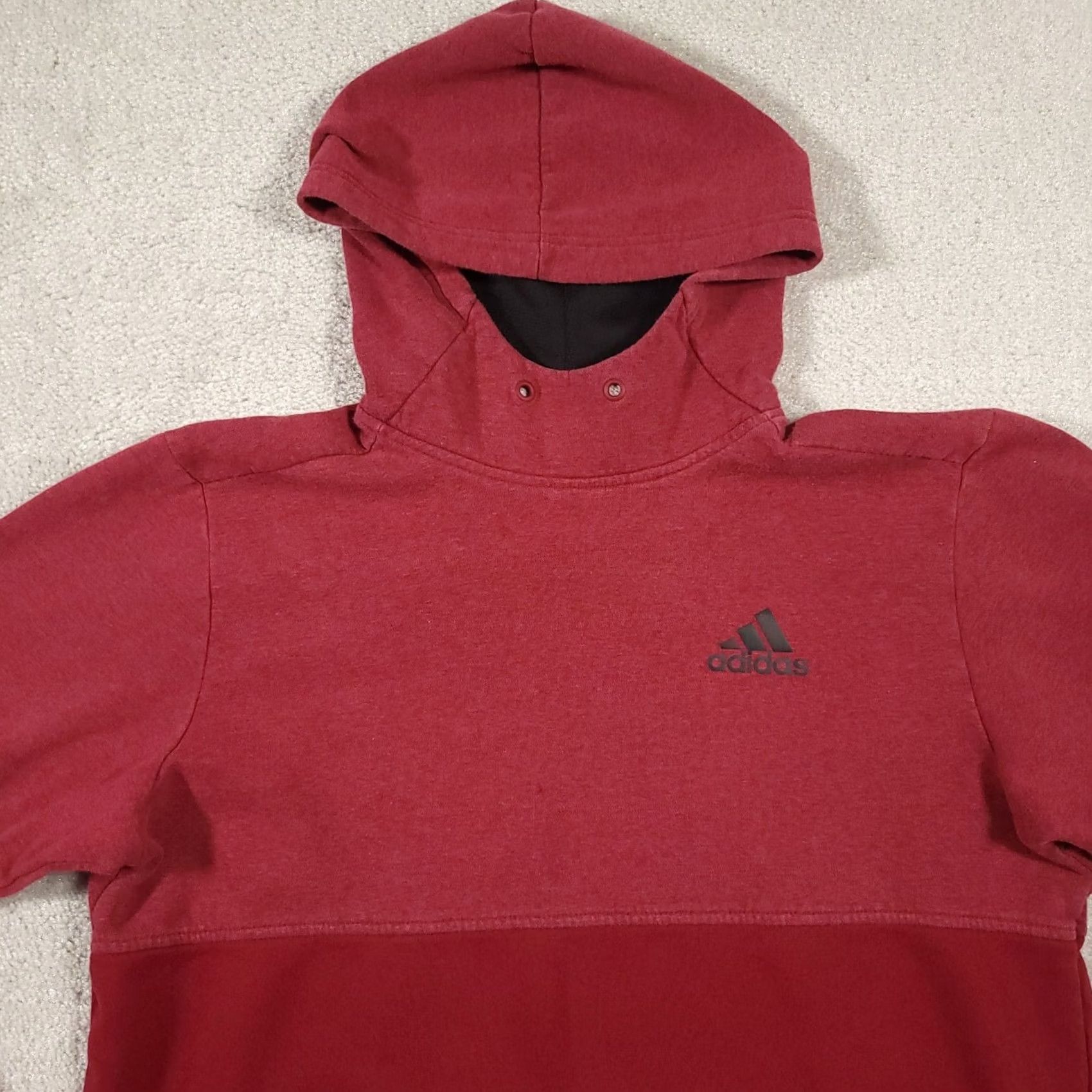 Adidas Adidas Hoodie Athletic Fleece Women's M Colorblock Maroon Kangaroo Pocket Size M / US 6-8 / IT 42-44 - 3 Thumbnail