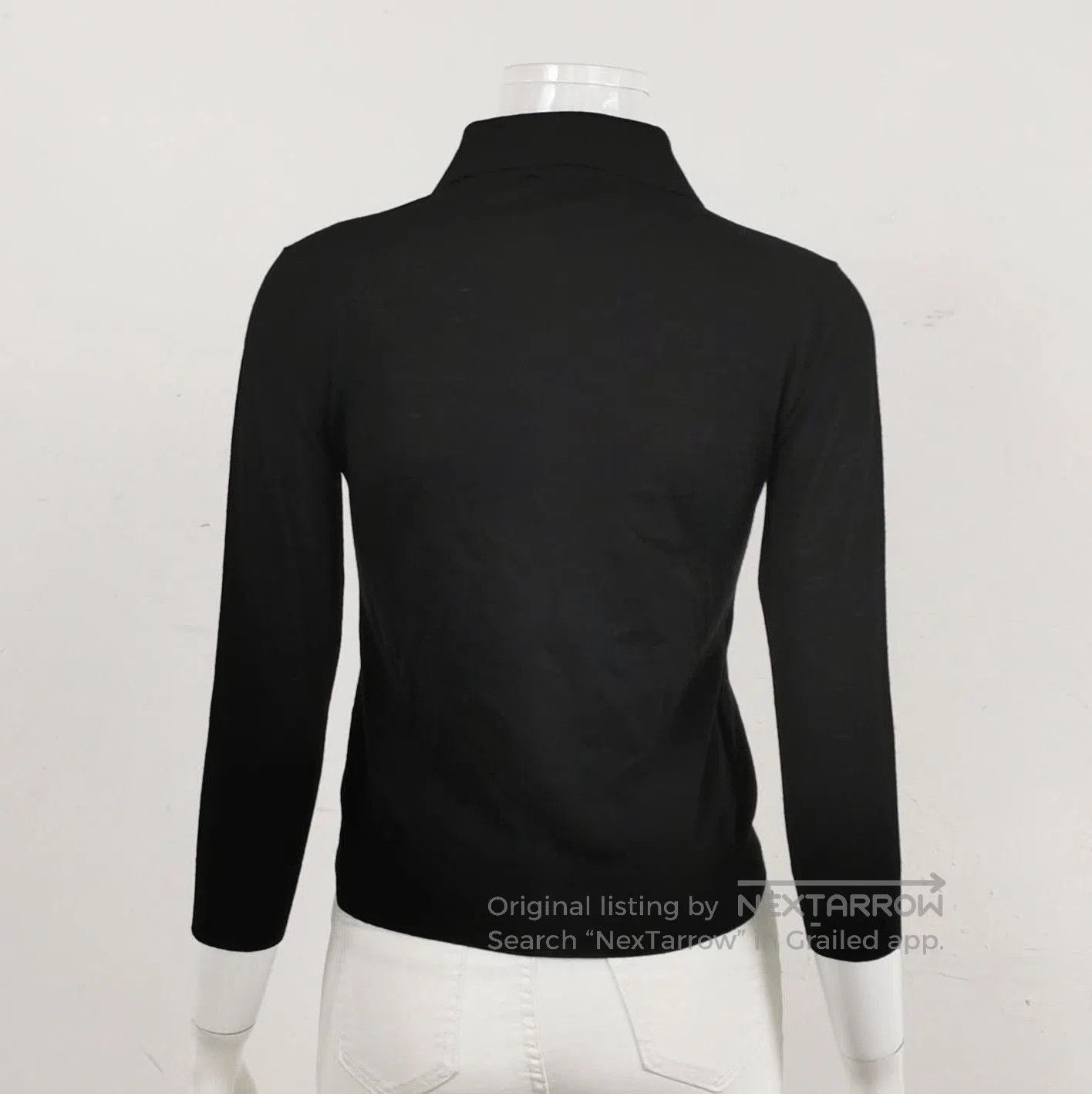 Prada Black Wool Knit Polo Sweater .