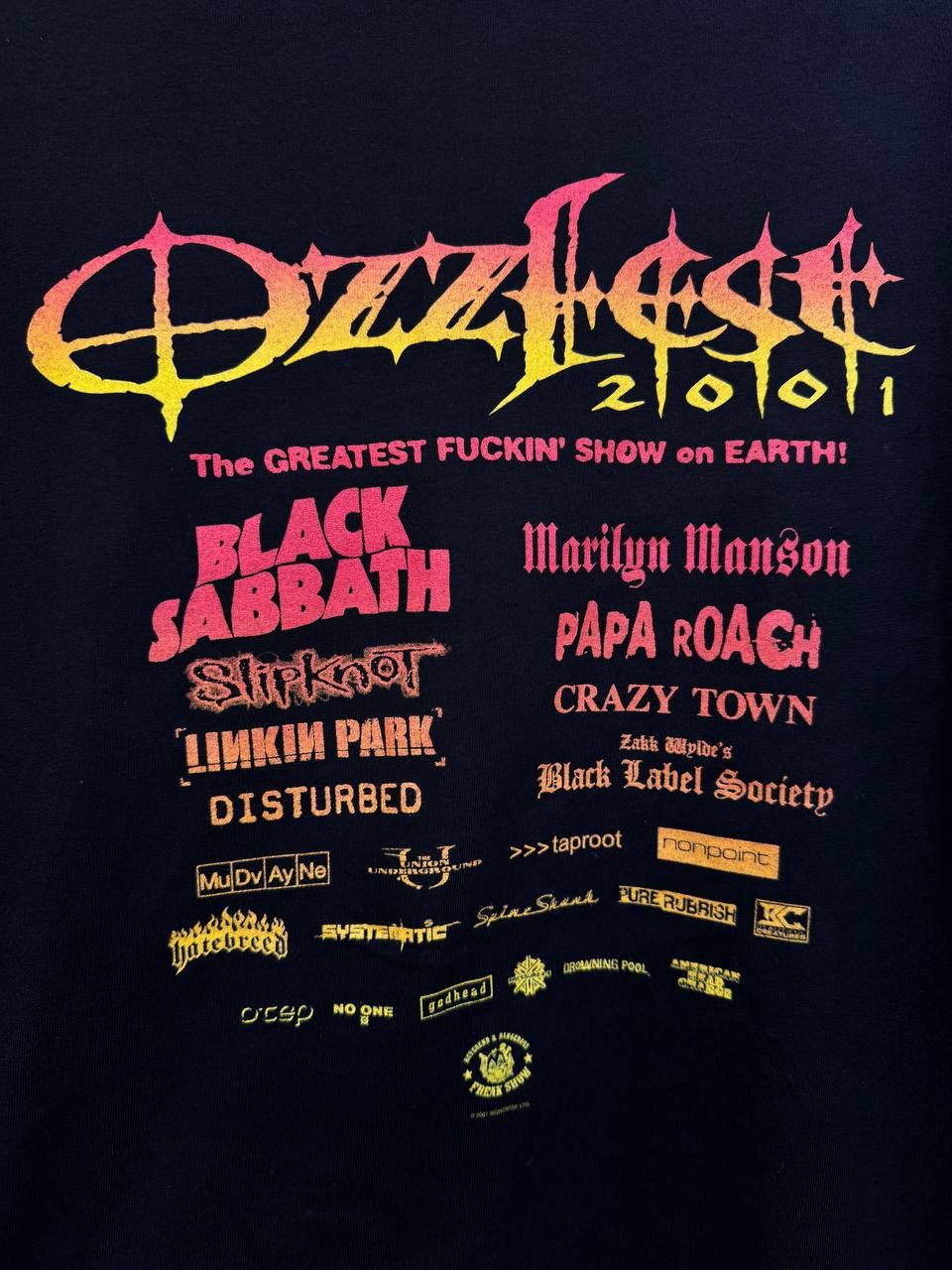 Band Tees Ozzy Osbourne 2001 OZZFEST Concert Hanes Heavyweight sz XL Size US L / EU 52-54 / 3 - 3 Thumbnail