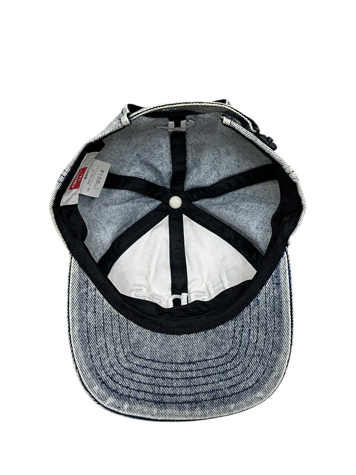 Hanes Vintage Hanes Acid Bleach Denim Strapback Cap 90s Size ONE SIZE - 7 Thumbnail