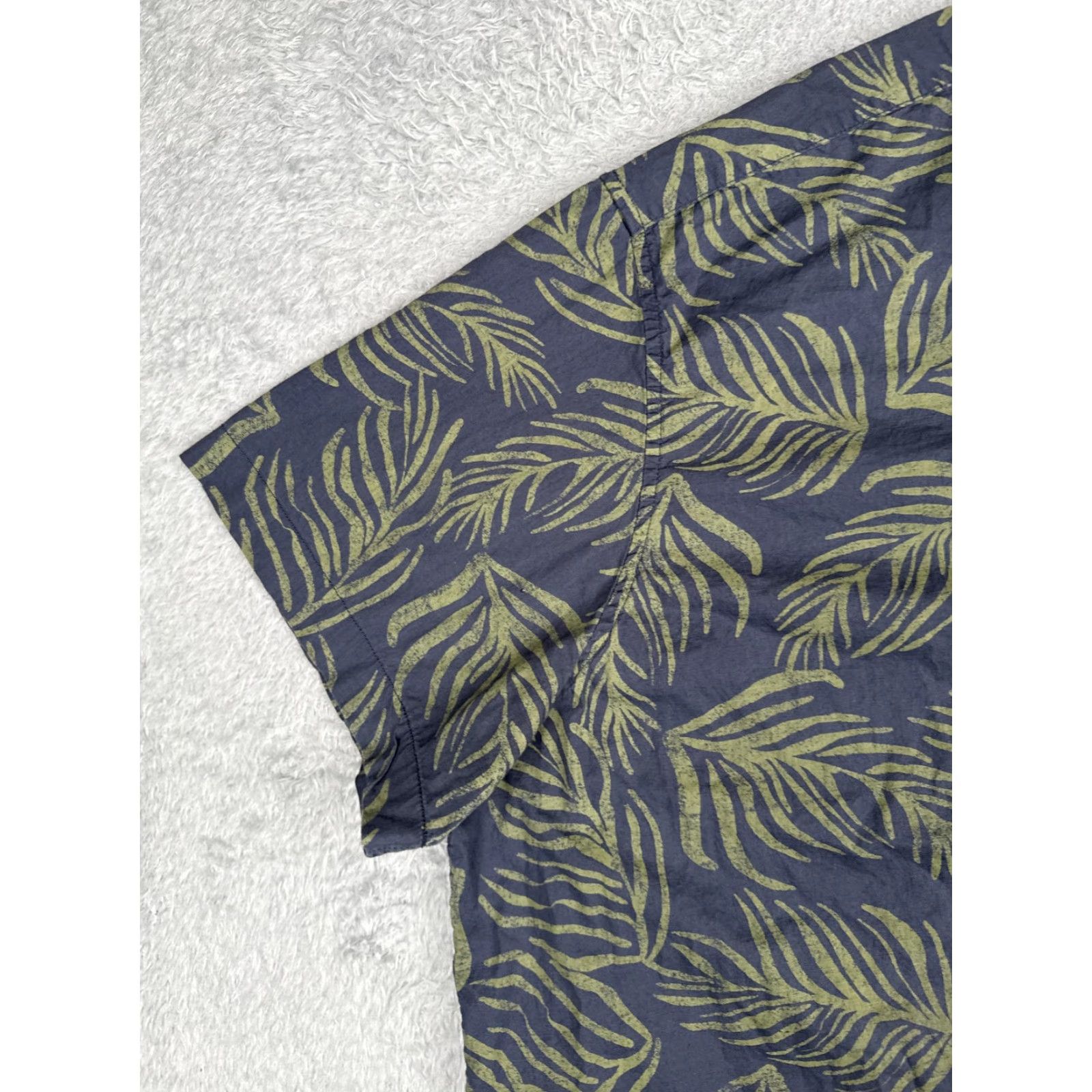 Vintage Mutual Weave Shirt Mens 4XL Blue Leaf Print Short Sleeve Button Up Cotton Aloha Size US XXL / EU 58 / 5 - 3 Thumbnail