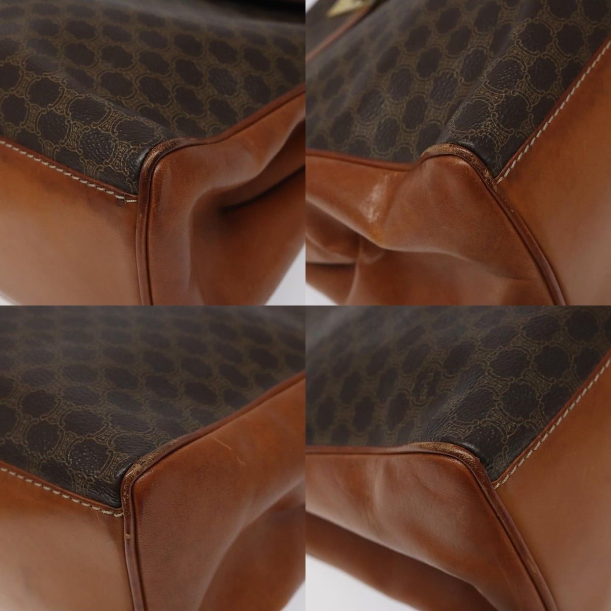 Celine CELINE Macadam Canvas Hand Bag Pvc Leather Brown Gold Size ONE SIZE - 10 Thumbnail