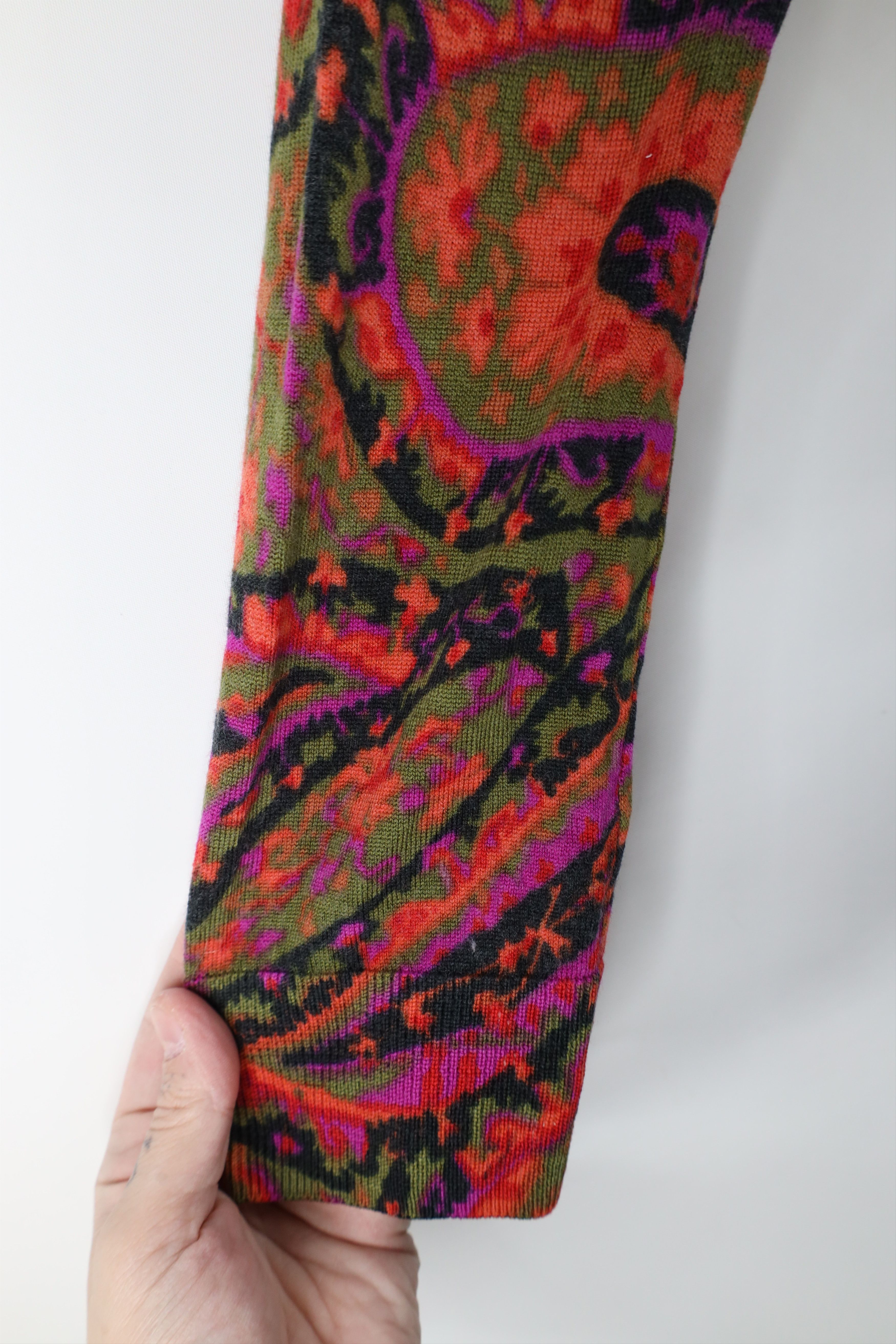 Vintage Vintage Streetwear Paisley Merino Wool Knit Cardigan Sweater Size M / US 6-8 / IT 42-44 - 5 Thumbnail