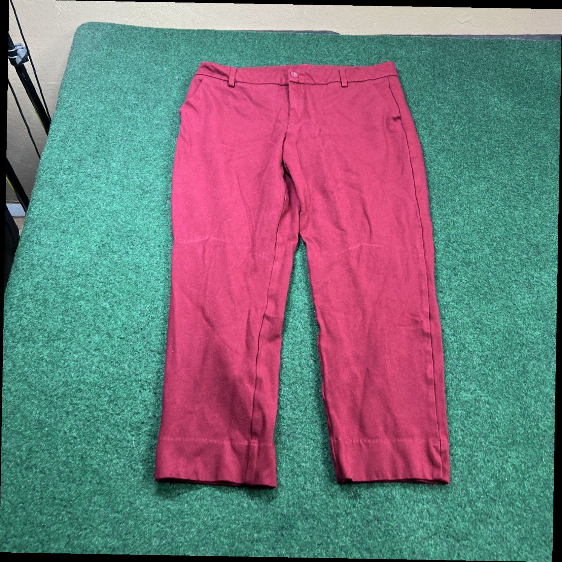 Vintage CABI Cropped Wide-Leg Pants Burnt Brick Red Size 12 32x24 Size 34" / US 12 / IT 48 - 1 Thumbnail
