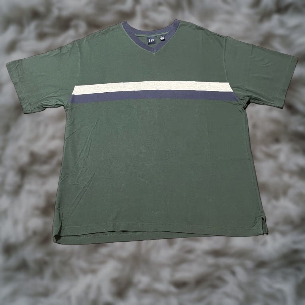 VINTAGE Gap Shirt Men XL Striped 90s Multicolor Pocket T-Shirt