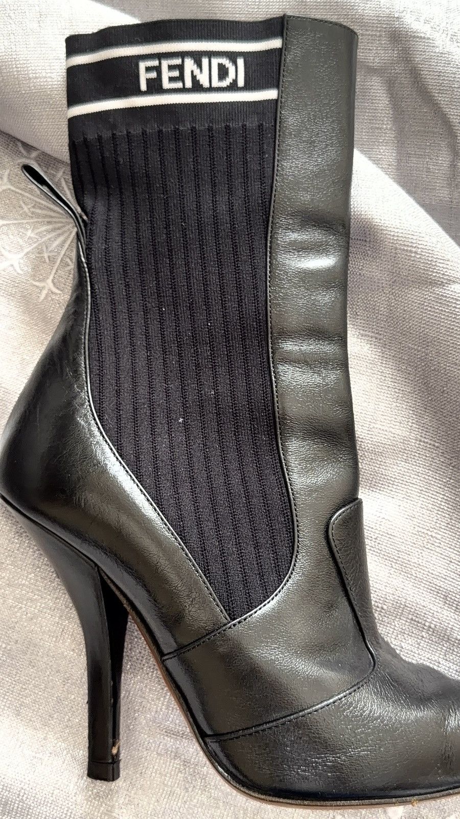 Fendi Fendi Rockoko Leather Sock Booties Size US 6 / IT 36 - 4 Thumbnail