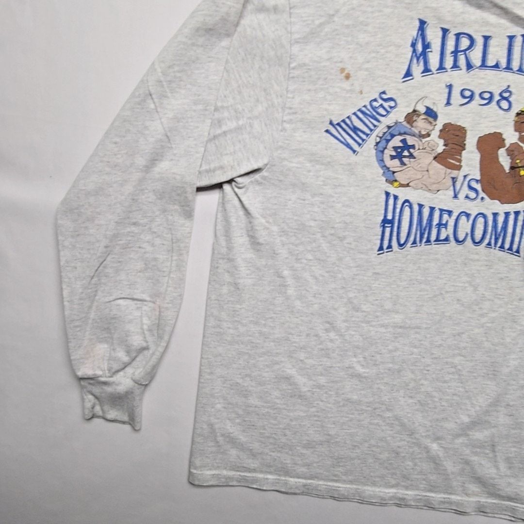 Vintage Vintage Airline Homecoming Vikings Indians Gray Graphic Tee Size US M / EU 48-50 / 2 - 4 Thumbnail