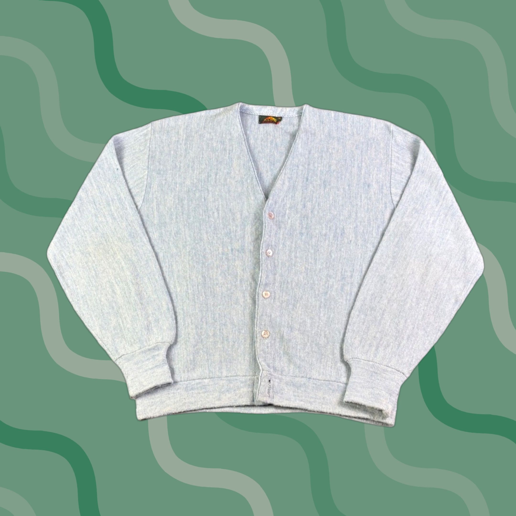 Vintage VINTAGE Alps Birdie Cardigan Sweater Mens XL Blue Marled Knit V-Neck Button Up Size US XL / EU 56 / 4 - 1 Thumbnail