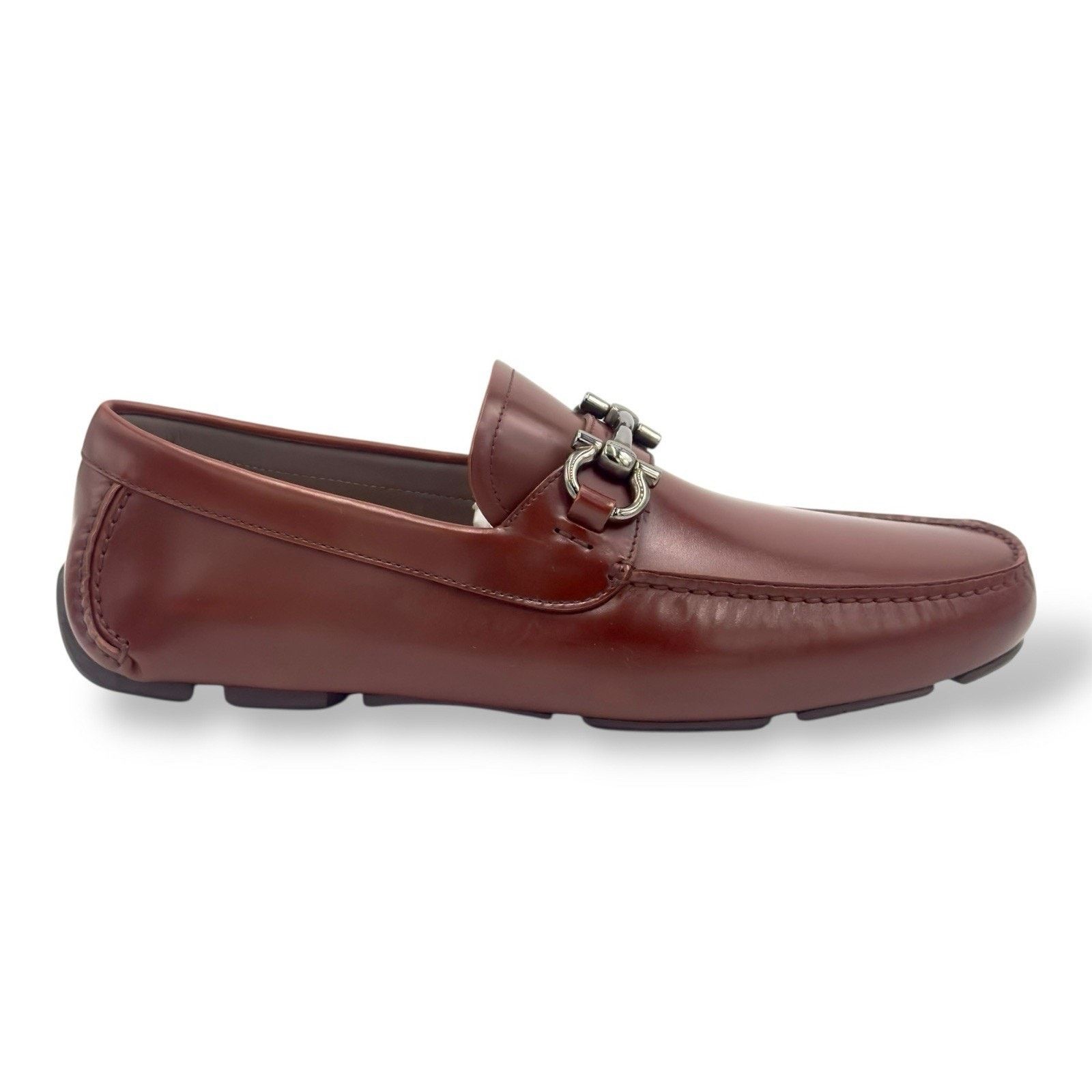 Salvatore Ferragamo Leather Driver Loafers with Gancini In Brown 10.5 UK EE Size US 11.5 / EU 44-45 - 1 Thumbnail
