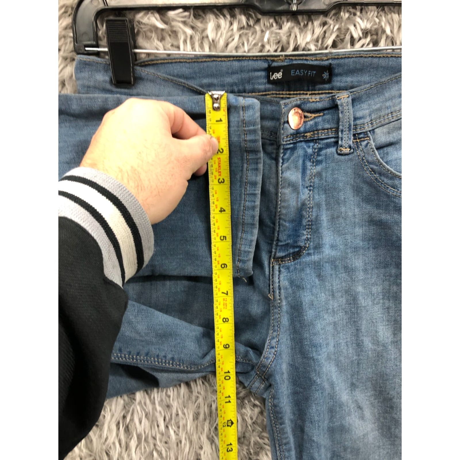 Lee Lee Easy Fit Jeans Womens Straight 5-Pocket Denim Mid Rise Dark Wash Blue Size 4 Regular Slim Size 27" / US 4 / IT 40 - 4 Thumbnail