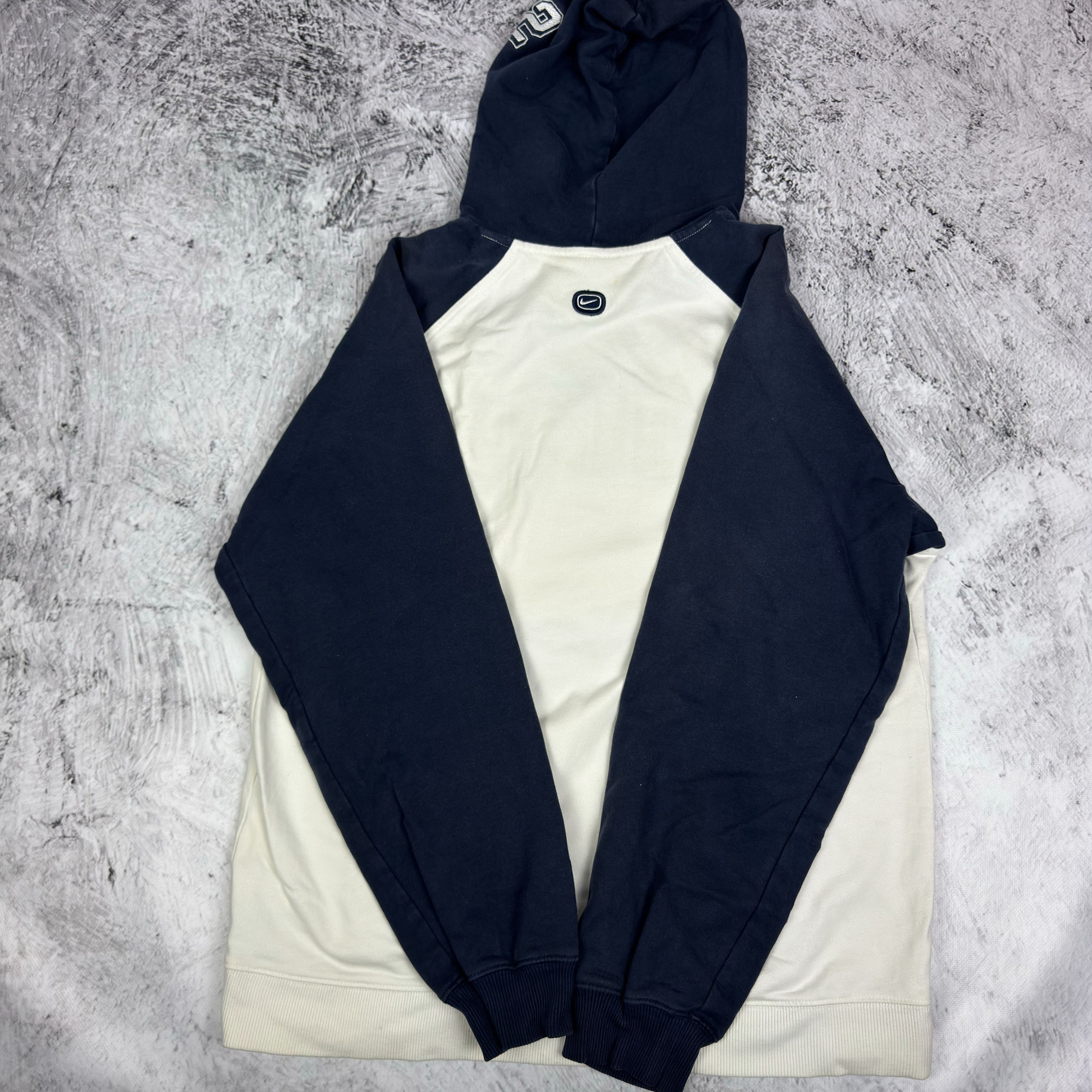 Nike Nike Athletic Men's White Blue Spellout Pullover Hoodie M Size US M / EU 48-50 / 2 - 9 Thumbnail