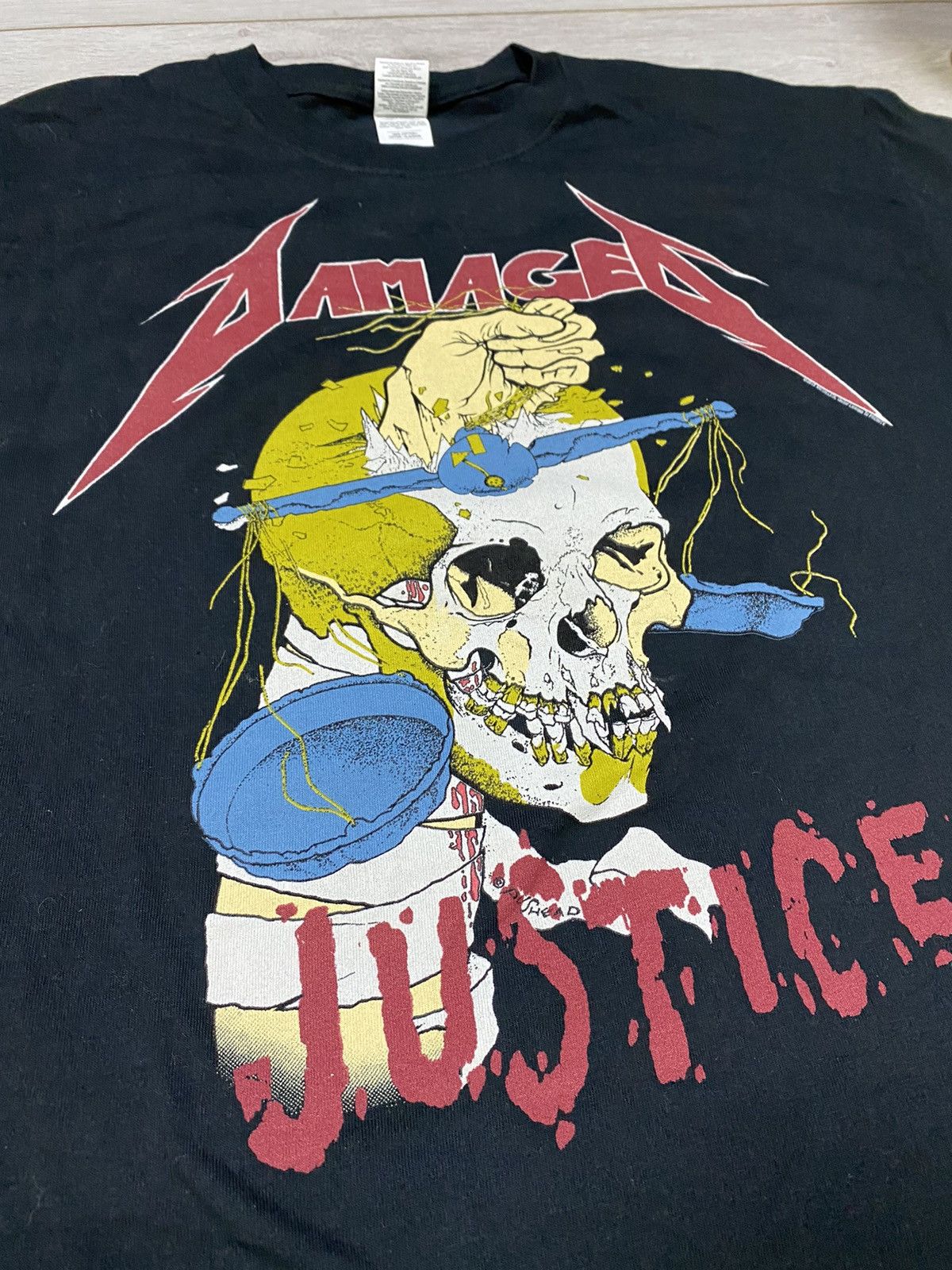 Metallica Metallica Pushead Damaged Justice vintage graphic print tee Size US L / EU 52-54 / 3 - 4 Thumbnail