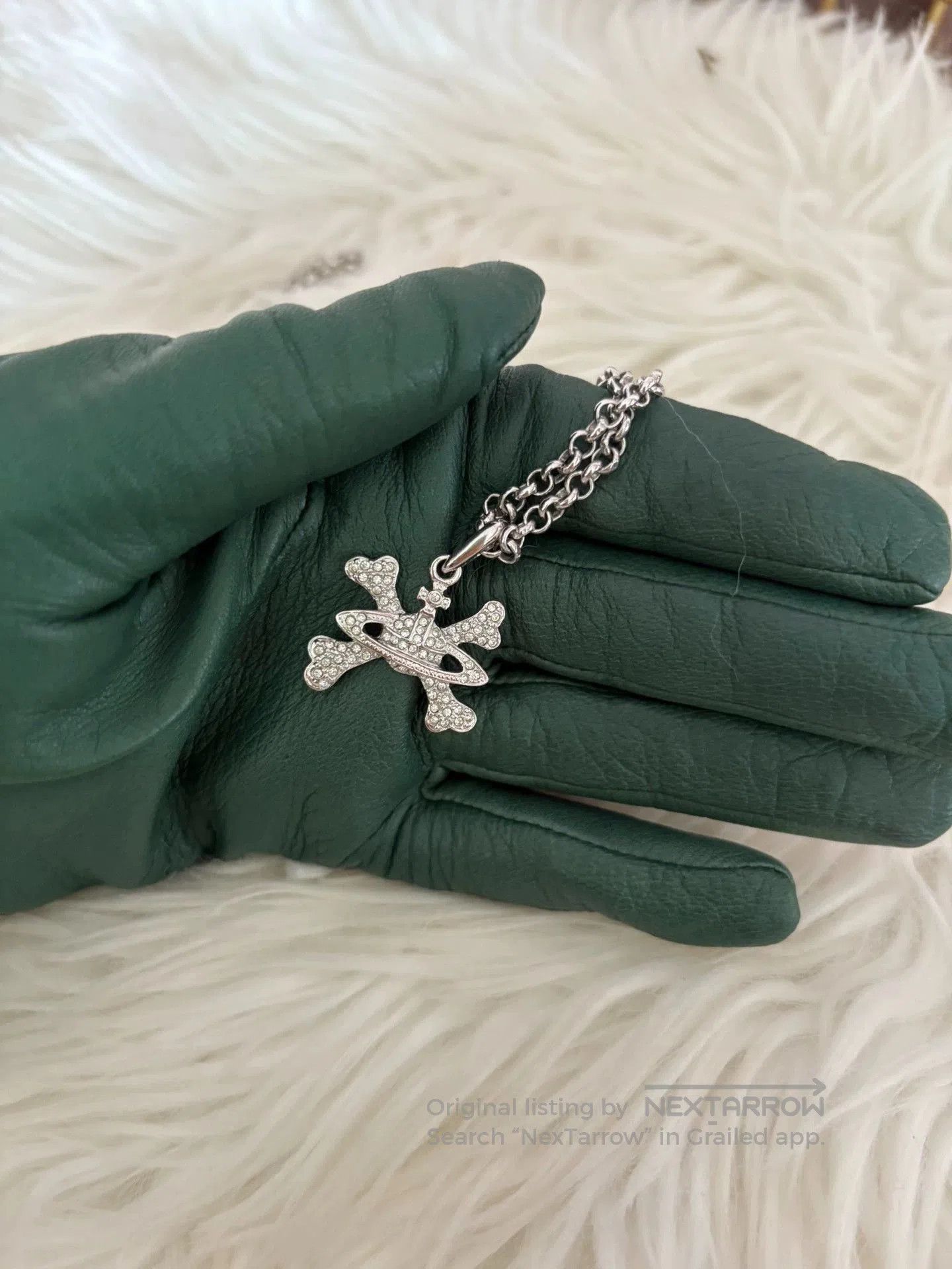 Vivienne Westwood Vivienne Westwood Skeleton Saturn Rhinestone Necklace. Size ONE SIZE - 1 Thumbnail