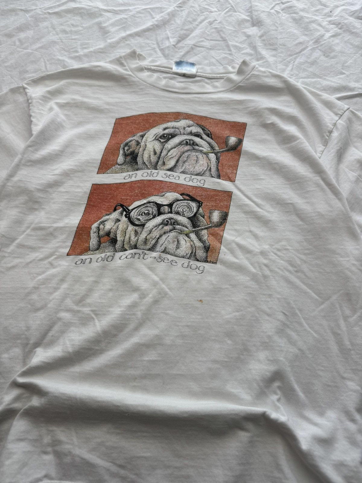 Vintage Vintage 90s Faded An Old Dog Can’t See ERD Style Tee Size US L / EU 52-54 / 3 - 4 Thumbnail