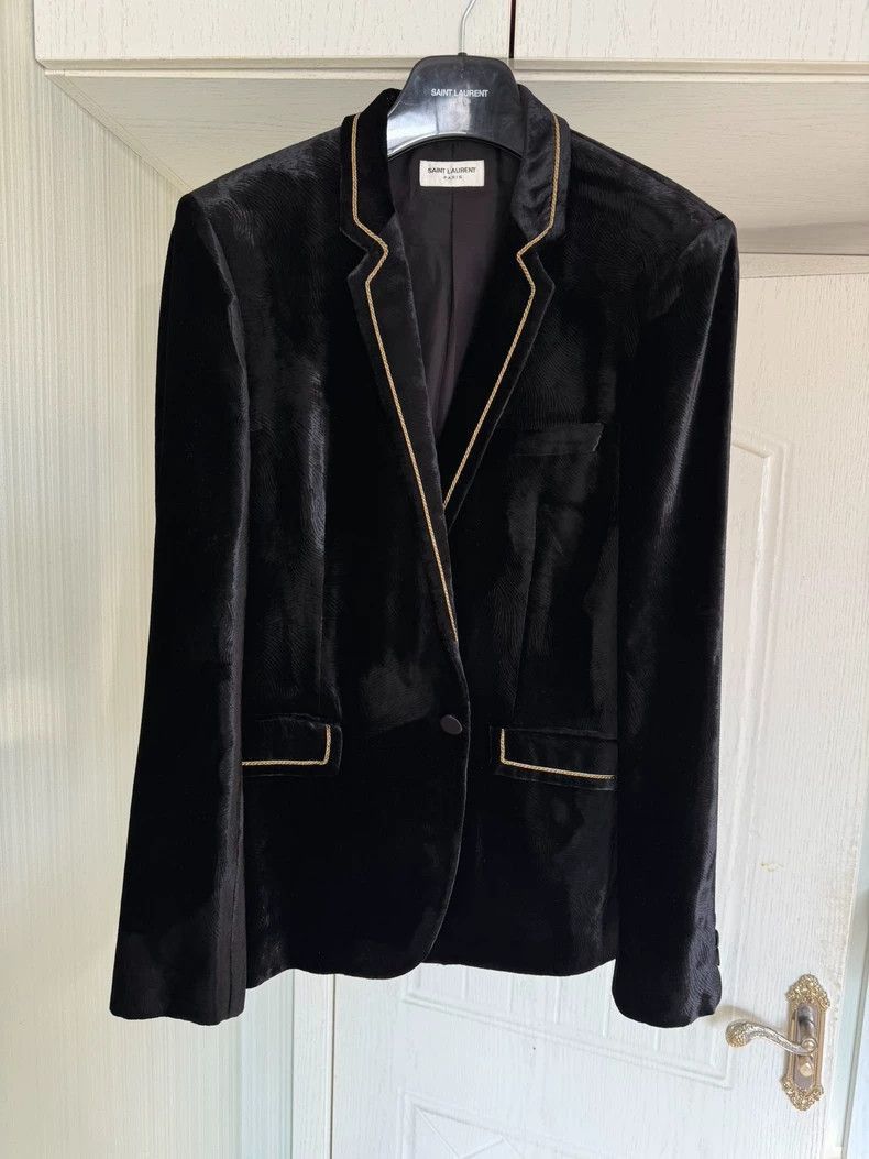 Saint Laurent Paris Saint Laurent Paris Black velvet jacket-2506 Size US L / EU 52-54 / 3 - 3 Thumbnail