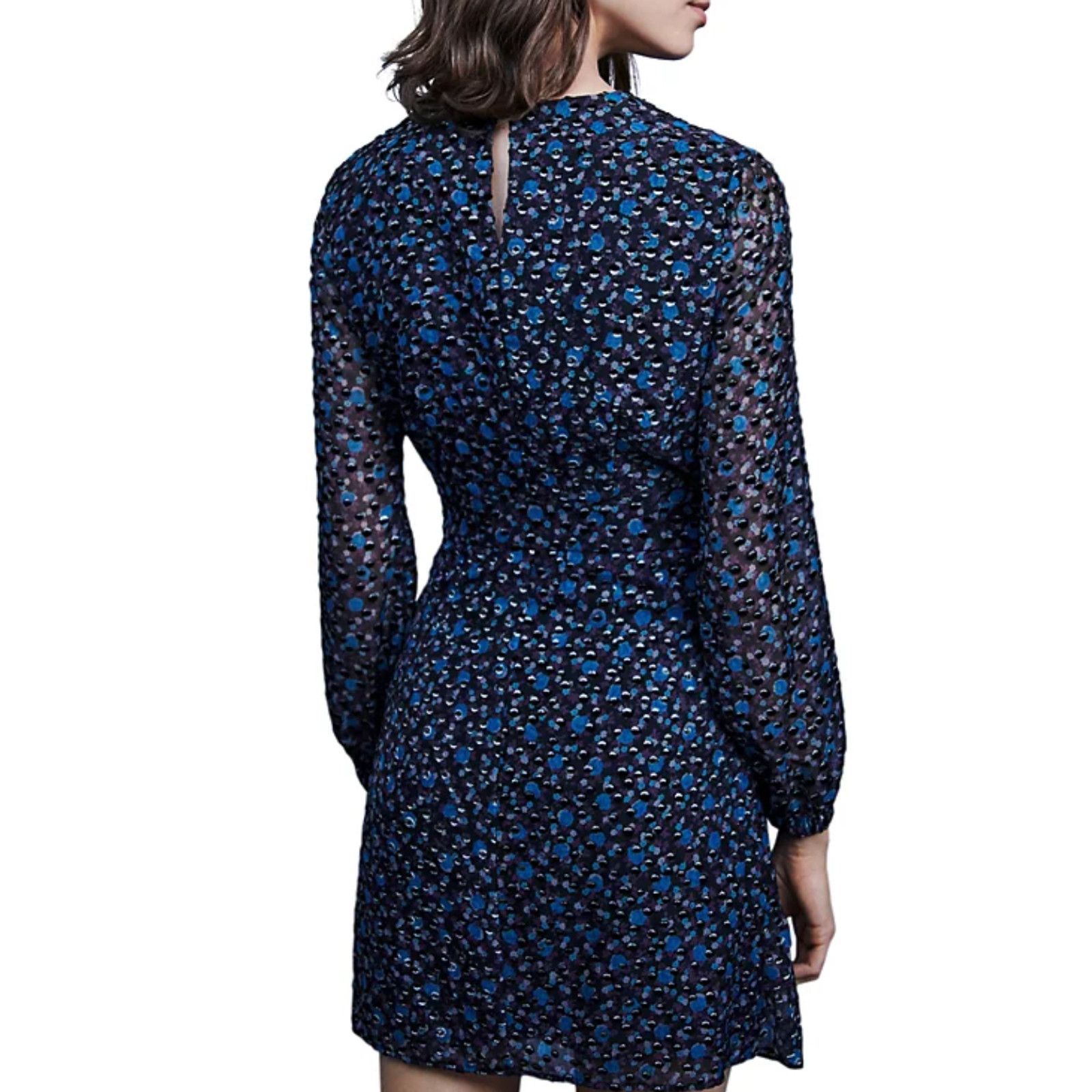 Maje Maje Women Revano Long Sleeve Printed Dress Black Size 1/S Size S / US 4 / IT 40 - 8 Thumbnail