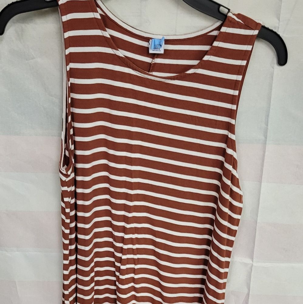 Other Old Navy A-Line Dress Striped Brown & White Size M / US 6-8 / IT 42-44 - 1 Thumbnail