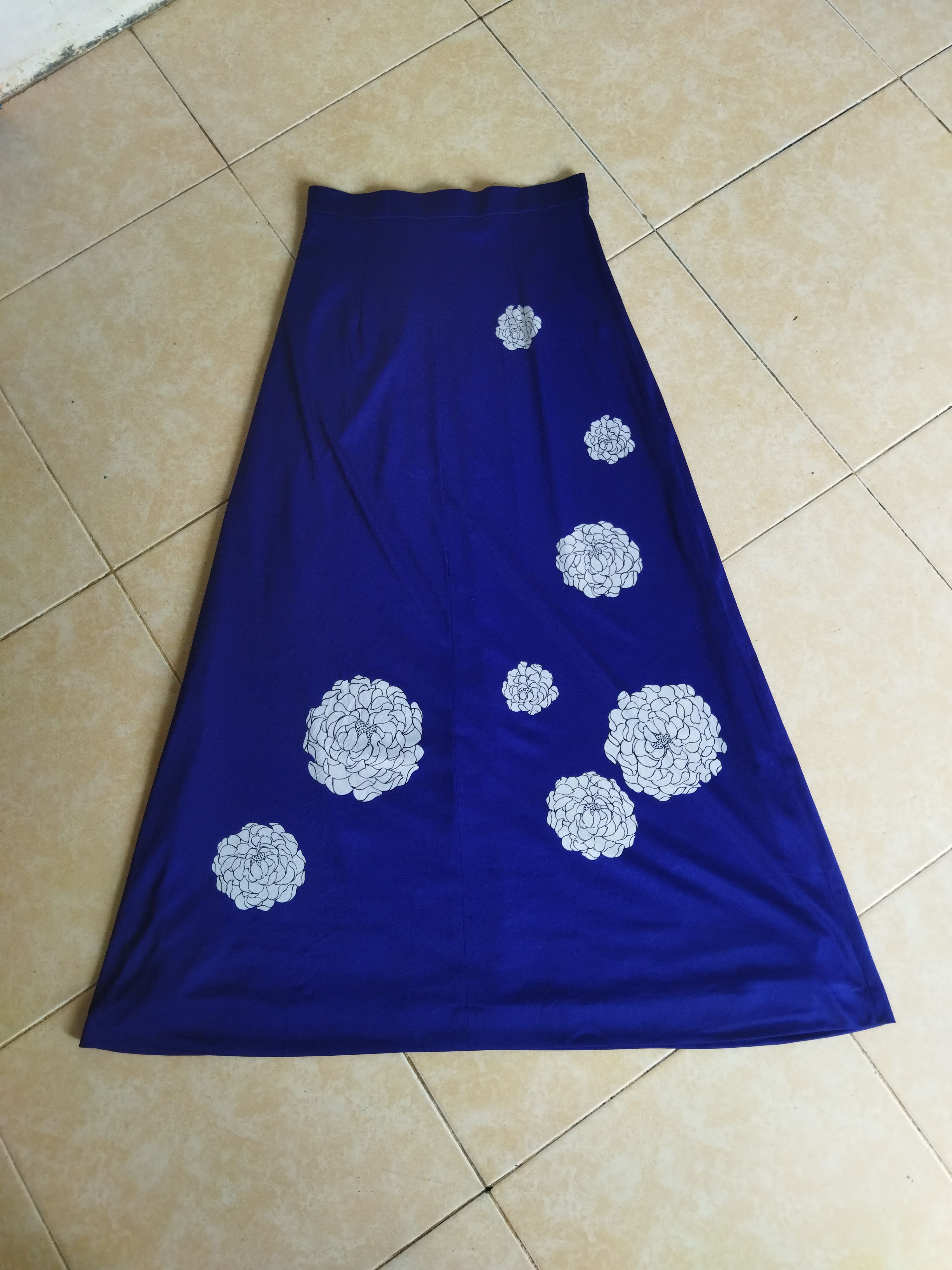 image of Seditionaries Pjtn Flower Maxi Skirts Made In Japan in Blue, Women's (Size 29)