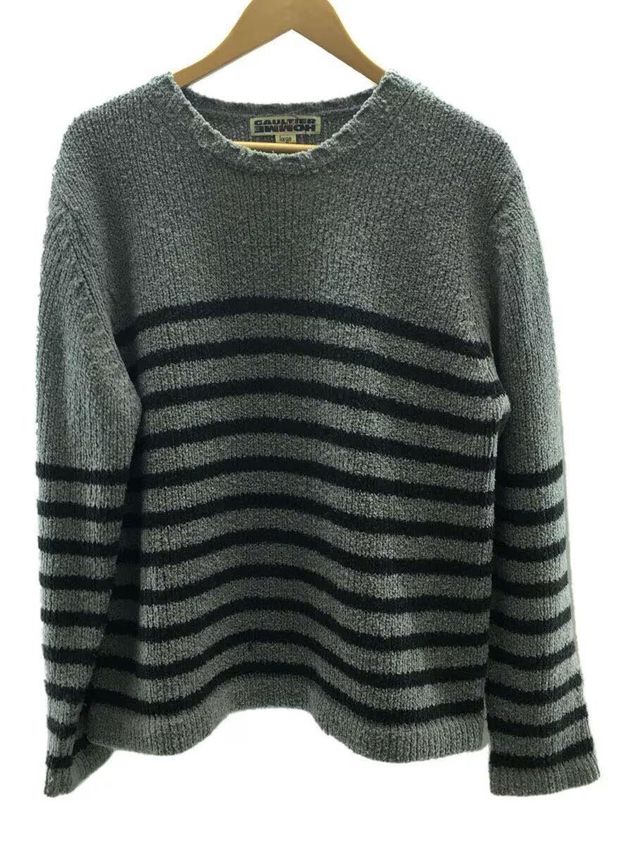 Jean Paul Gaultier Archive Cropped Striped Wool Knit Sweater Size US L / EU 52-54 / 3 - 1 Thumbnail