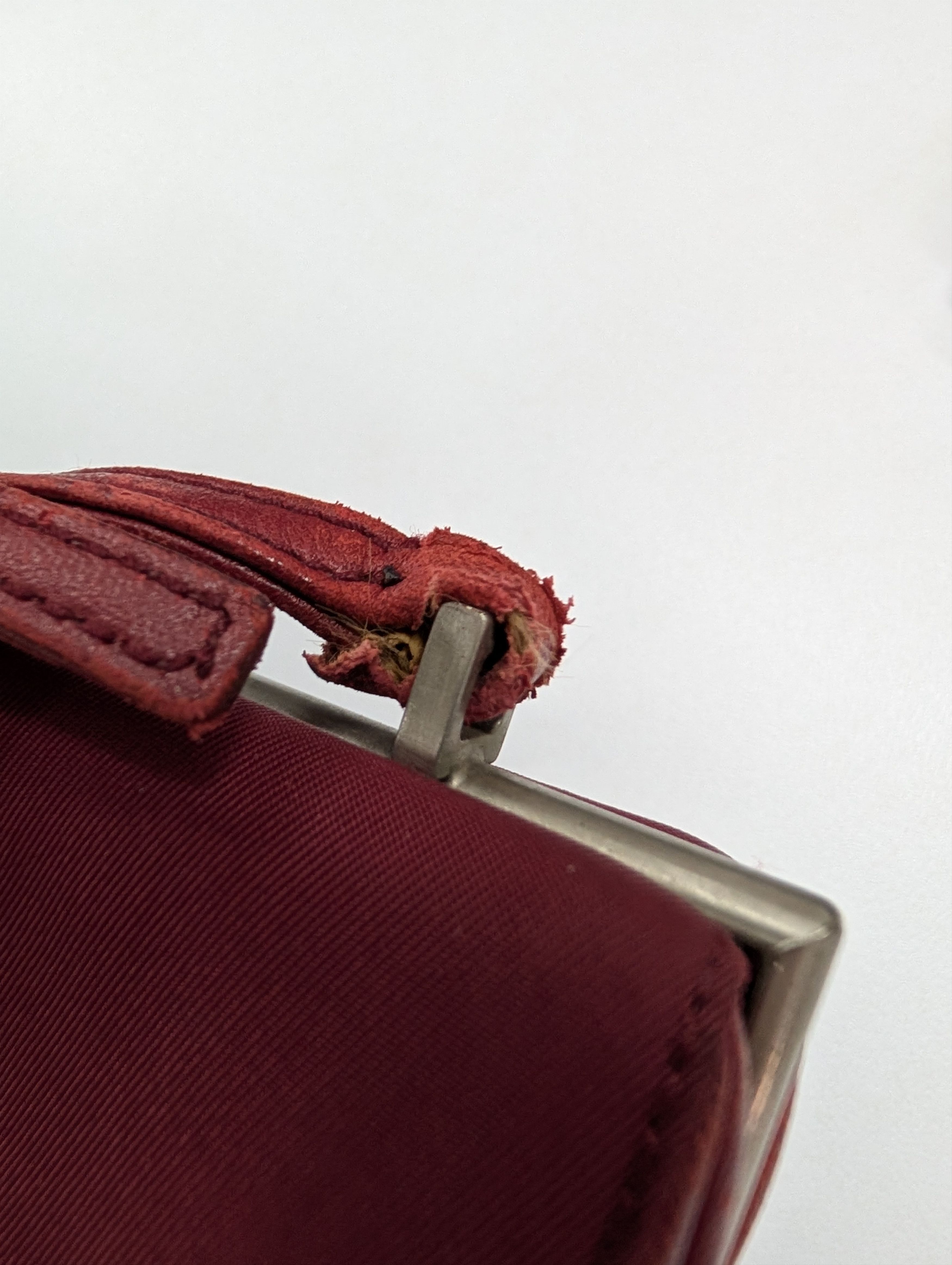 Prada Red Nylon Leather Shoulder Bag Size ONE SIZE - 10 Thumbnail