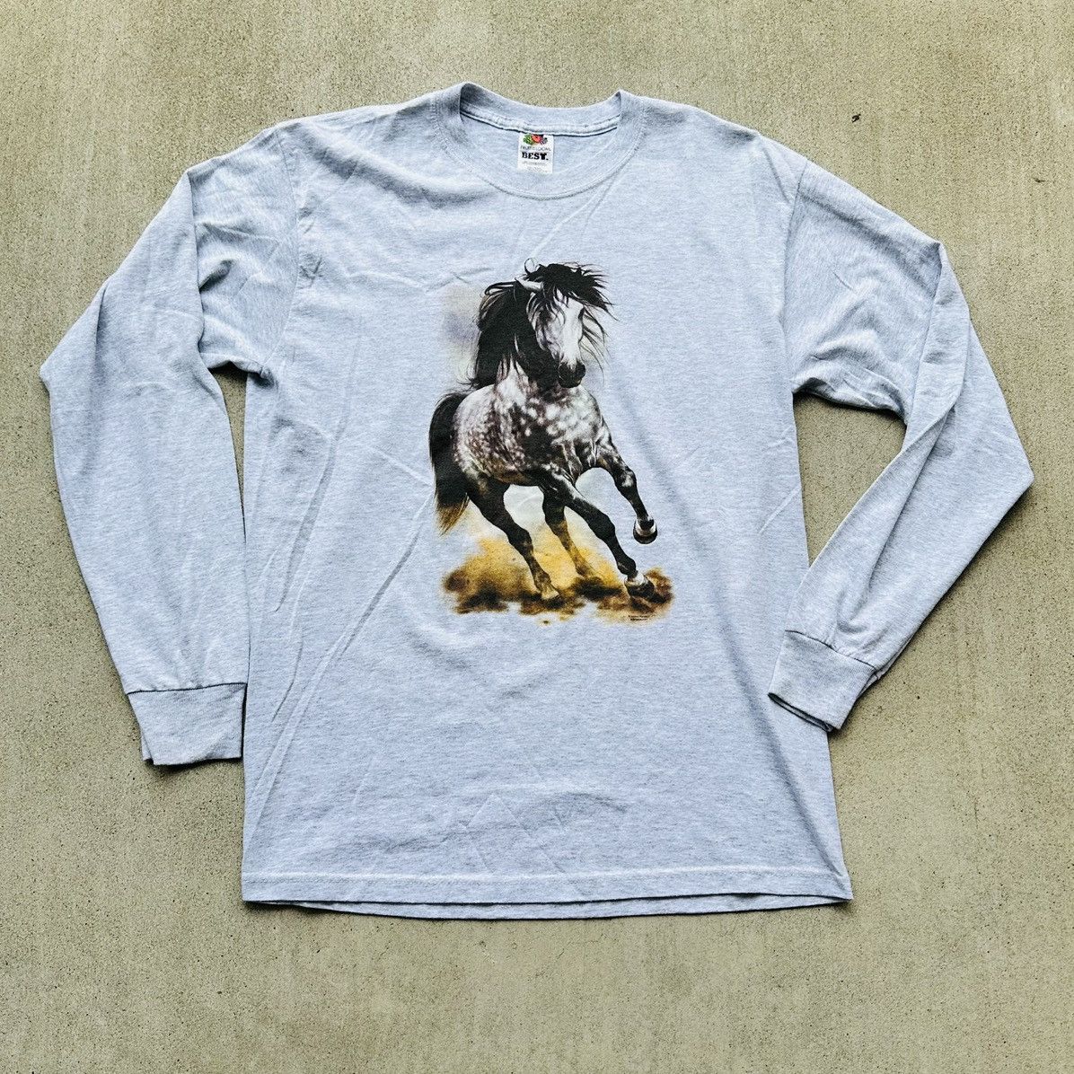 Fruit Of The Loom Vintage Equestrian T Shirt Y2K FOTL Horse Cowboy Art Size US L / EU 52-54 / 3 - 1 Thumbnail