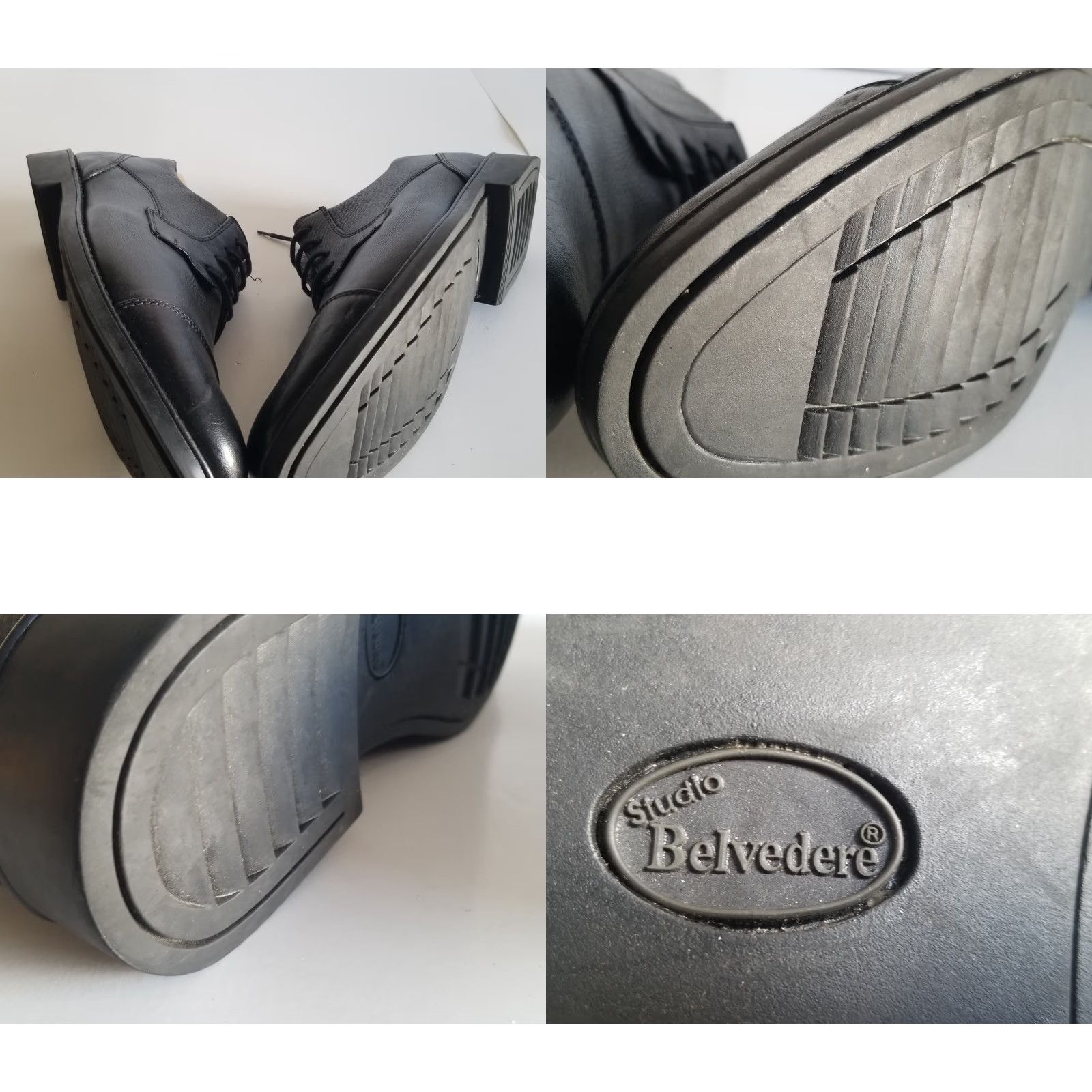 Vintage Belvedere Duke Dress Shoes Mens 9.5 D Oxford Black Leather Cap Toe Lace Up Size ONE SIZE - 8 Thumbnail