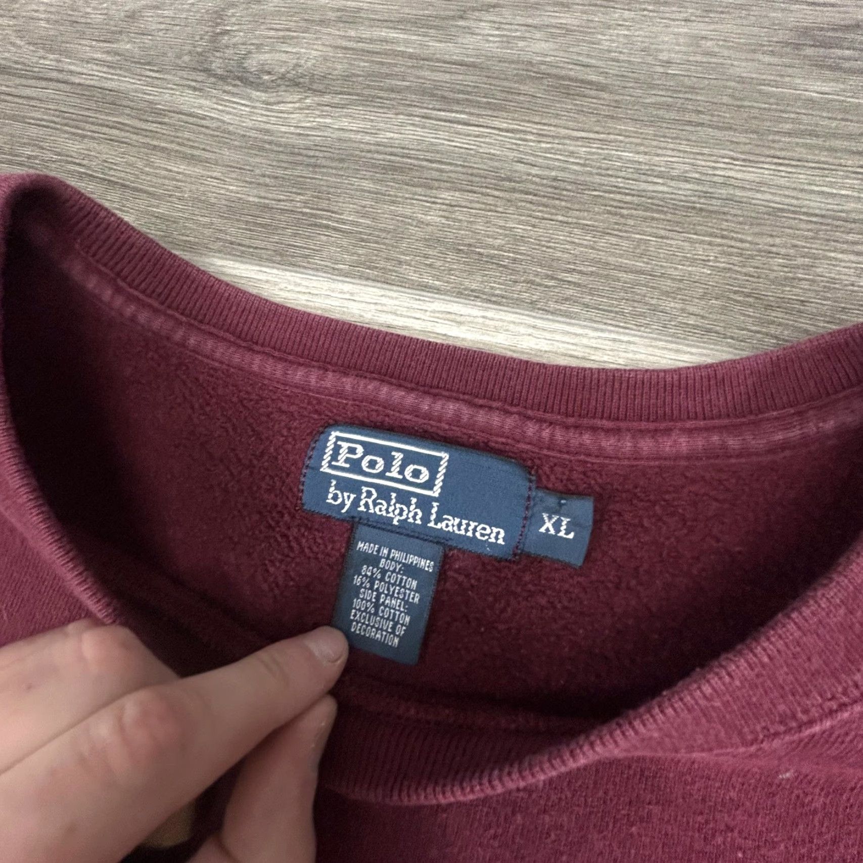 Polo Ralph Lauren VINTAGE Polo Ralph Lauren Sweatshirt Men XL Red Burgundy Heavyweight Logo Pony Size US XL / EU 56 / 4 - 4 Thumbnail