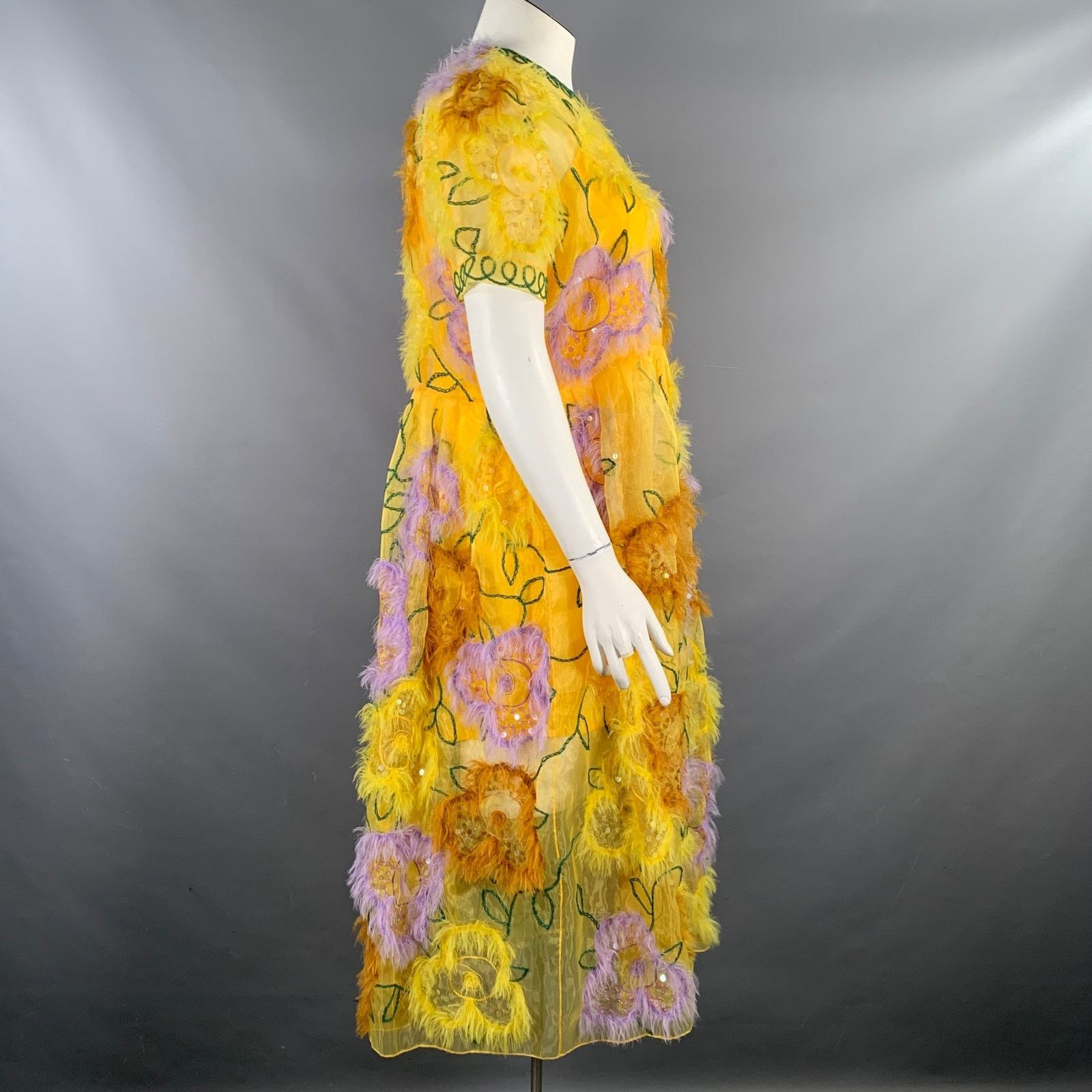 ASHISH ASHISH Size L Organza Ostrich Cocktail Dress Size L / US 10 / IT 46 - 3 Thumbnail