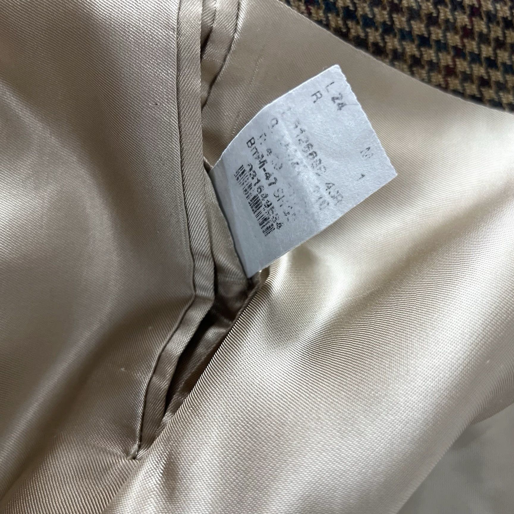 Ralph Lauren VTG Lauren Ralph Lauren Brown Houndstooth Lambswool Blend Blazer Sport Coat 44 Men Single-Breasted Notch Lapel 2 Piece 4-Button Dry Clean Only Wool Size 44R - 5 Thumbnail