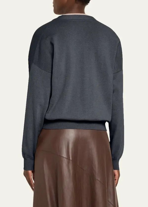 Brunello Cucinelli o1y0725 Cardigan in Lead Size M / US 6-8 / IT 42-44 - 3 Thumbnail